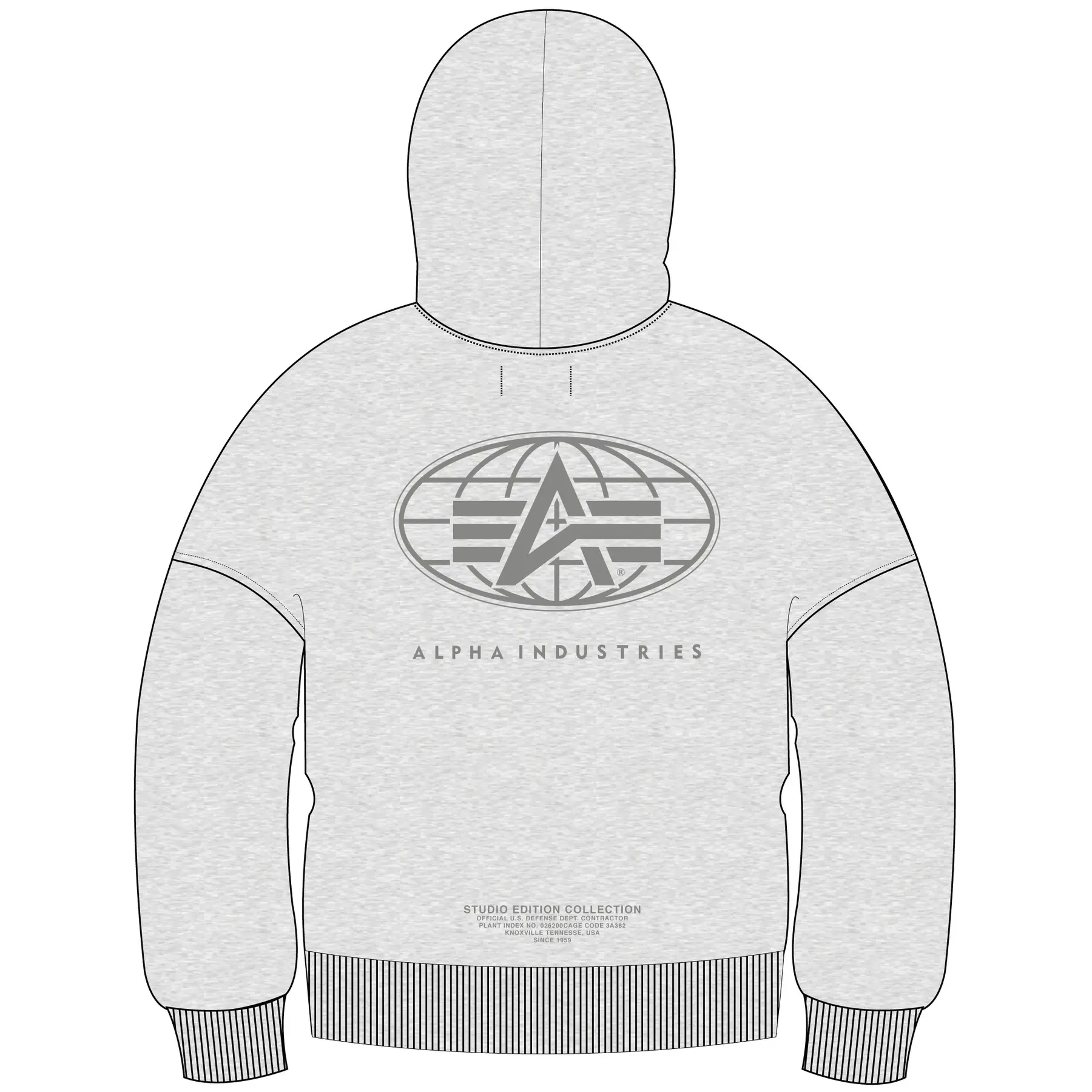 4059146899722 - Kapuzensweatshirt mit Print auf der Rückseite Alpha Industries World Logo