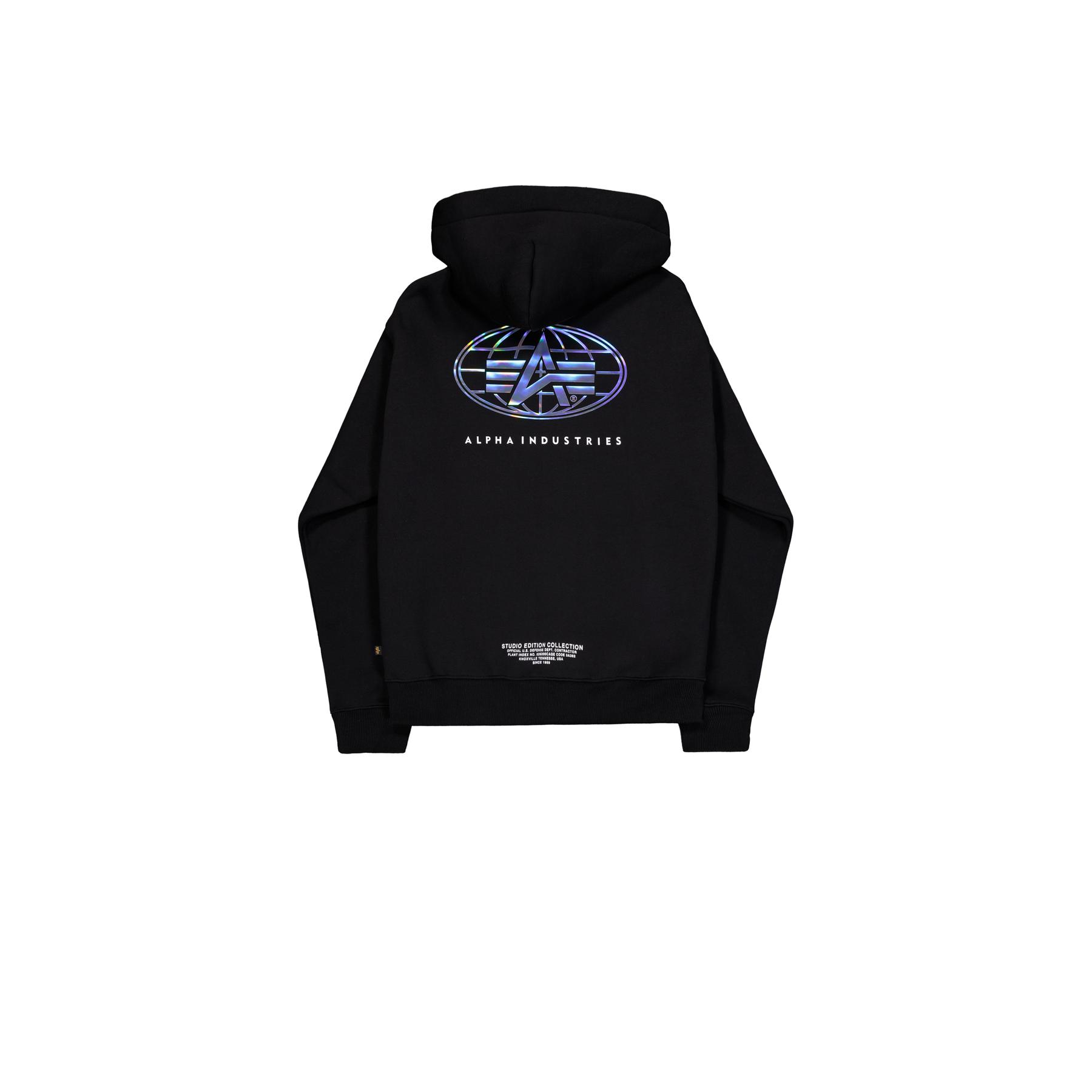 4059146909124 - Kapuzensweatshirt mit Print auf der Rückseite Alpha Industries World Logo