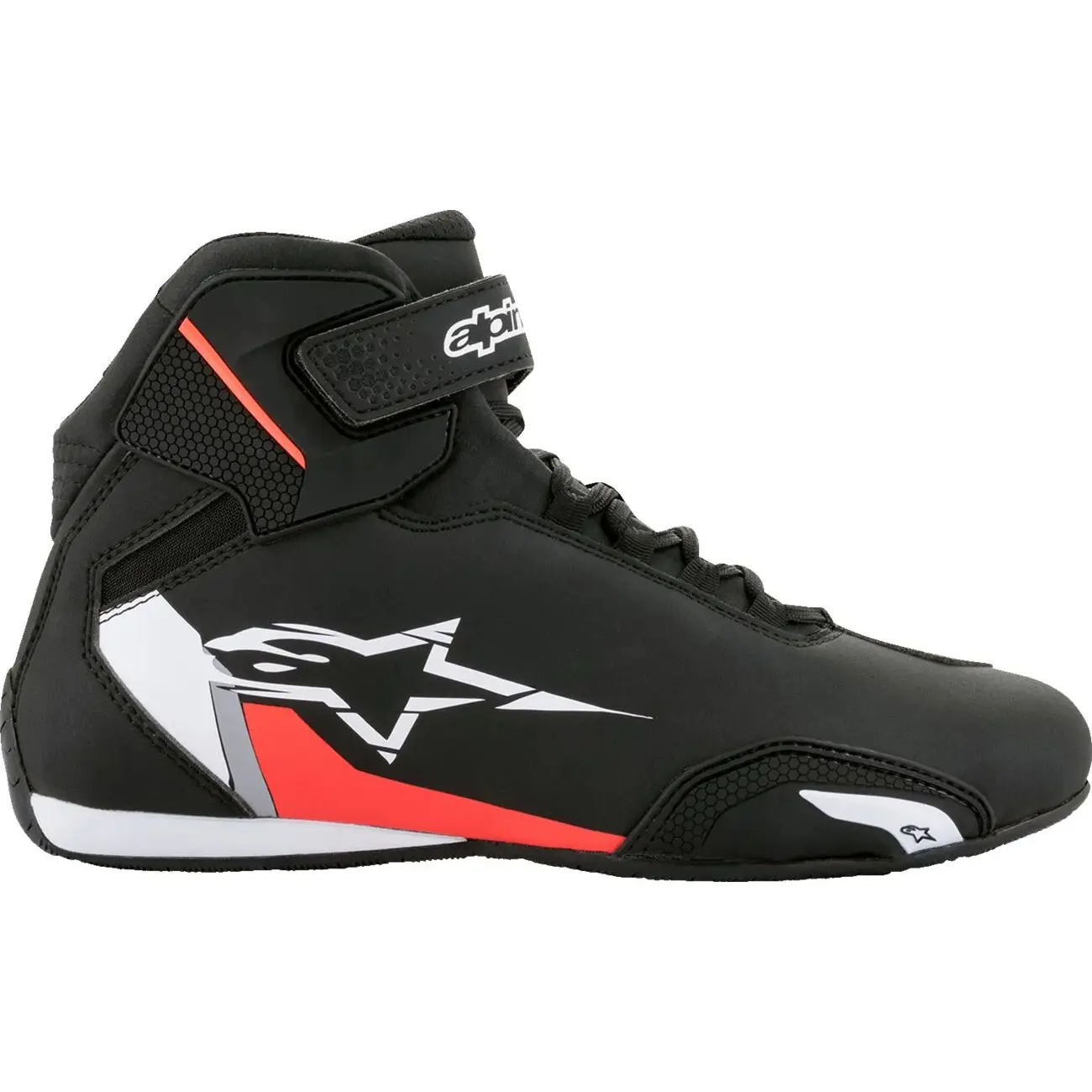 Alpinestars Sektor Motorschoenen Zwart Wit Rood Fluo - Maat 8.5 - Laars