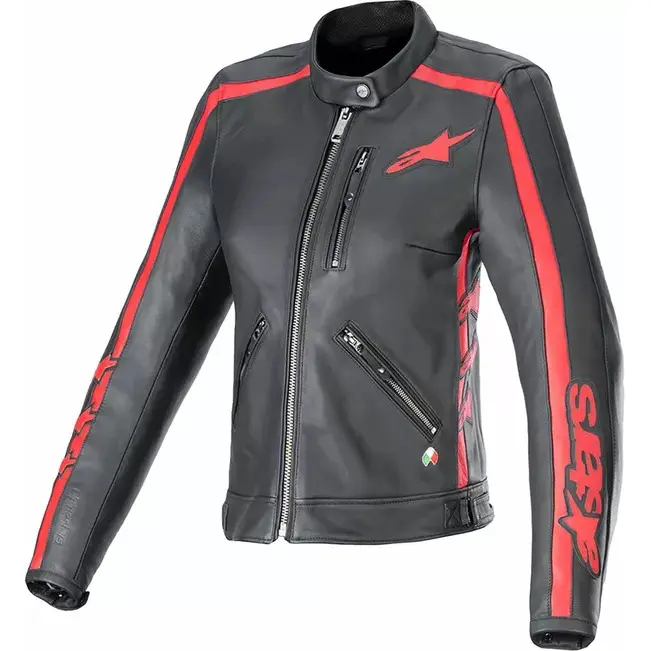 Motorrad-Lederjacke Damen Alpinestars Dyno