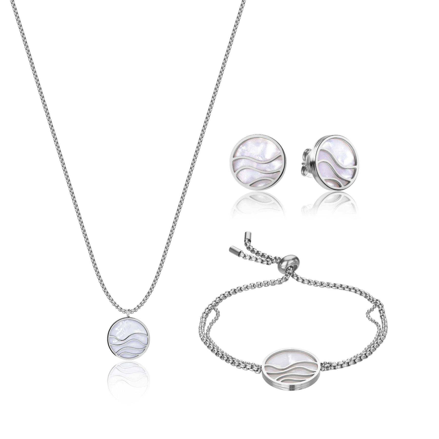 7753311816107 - Halskette Ohrringe und Armband Set für Frauen Moonlit Beach