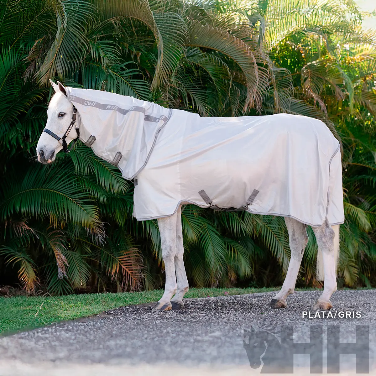 Comparer les prix de Couverture anti-mouches avec couvre-cou pour cheval Amigo