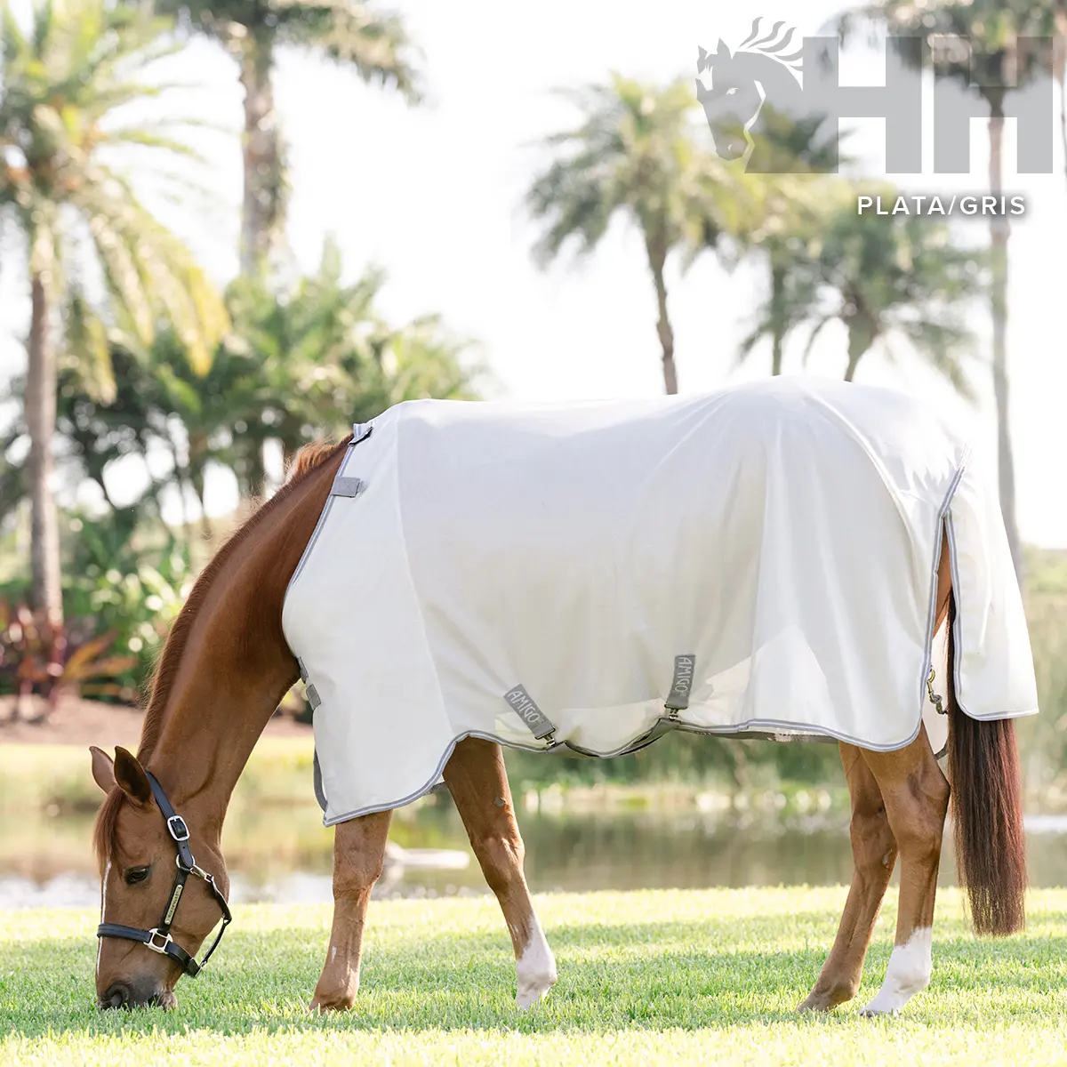 Couverture anti-mouches/été pour cheval sans couvre-cou Amigo Bug Rug 206 cm
