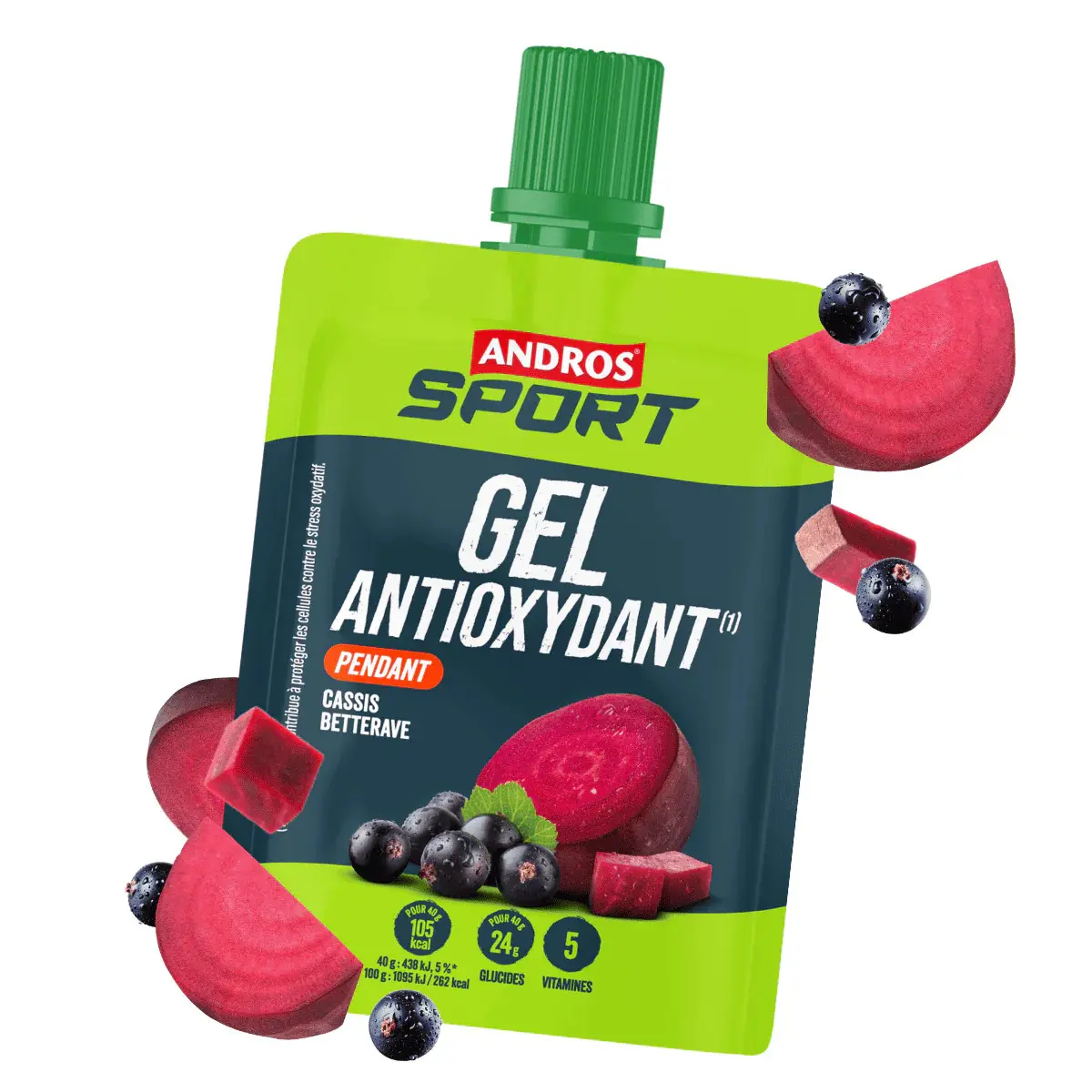 Antioxidatives Energiegel Andros Sport Cassis Betterave