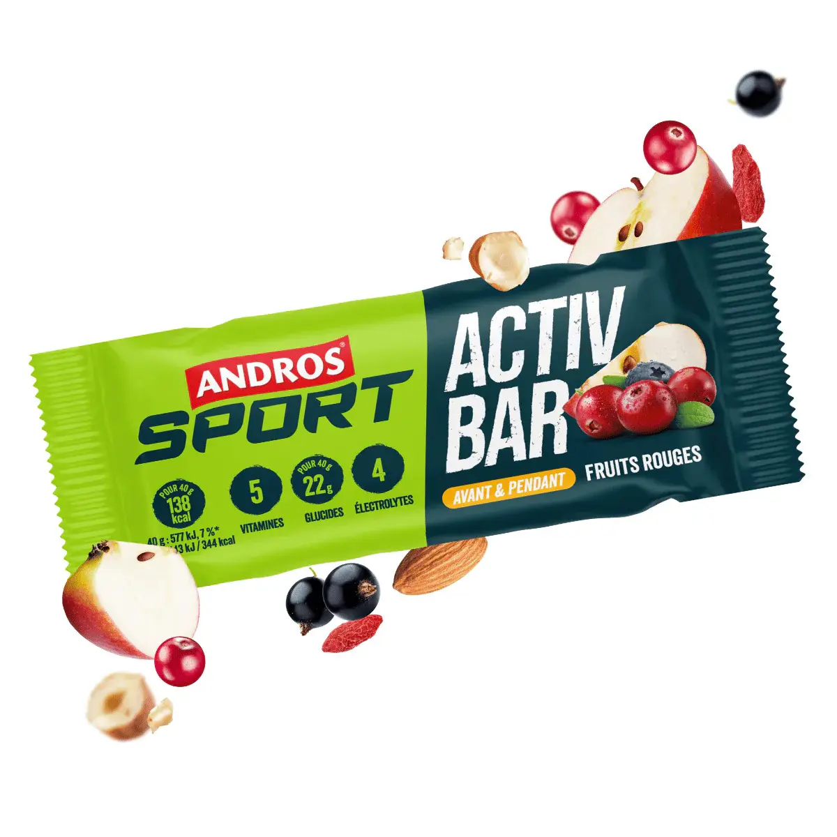 Ernährungsriegel Andros Sport Activ Fruits Rouges