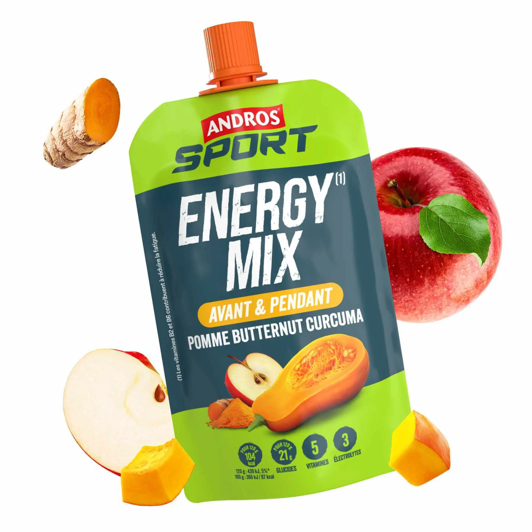 Energiegetränk Andros Sport Energy Mix Pomme Butternut Curcuma