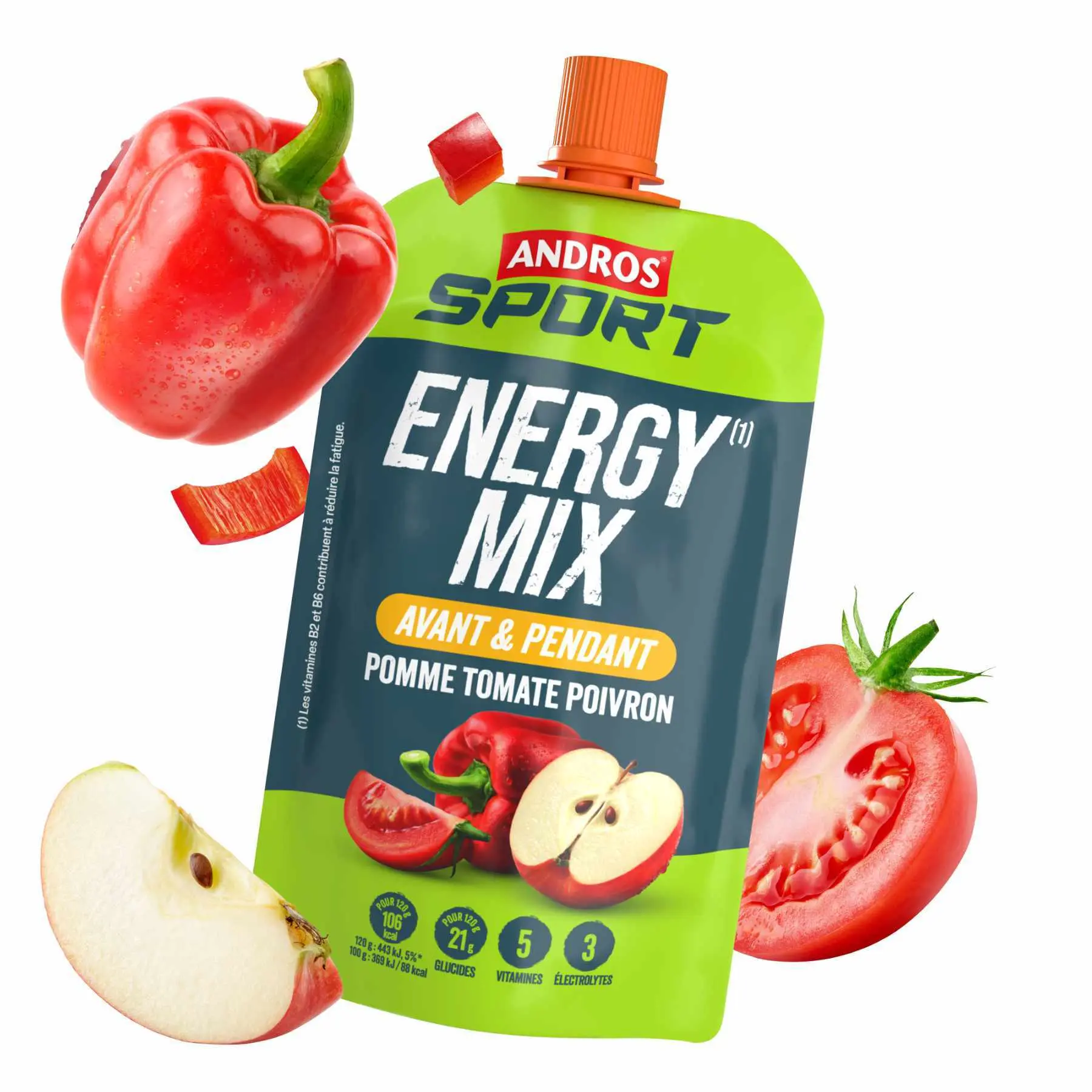 Energiegetränk Andros Sport Energy Mix Pomme Tomate Poivron