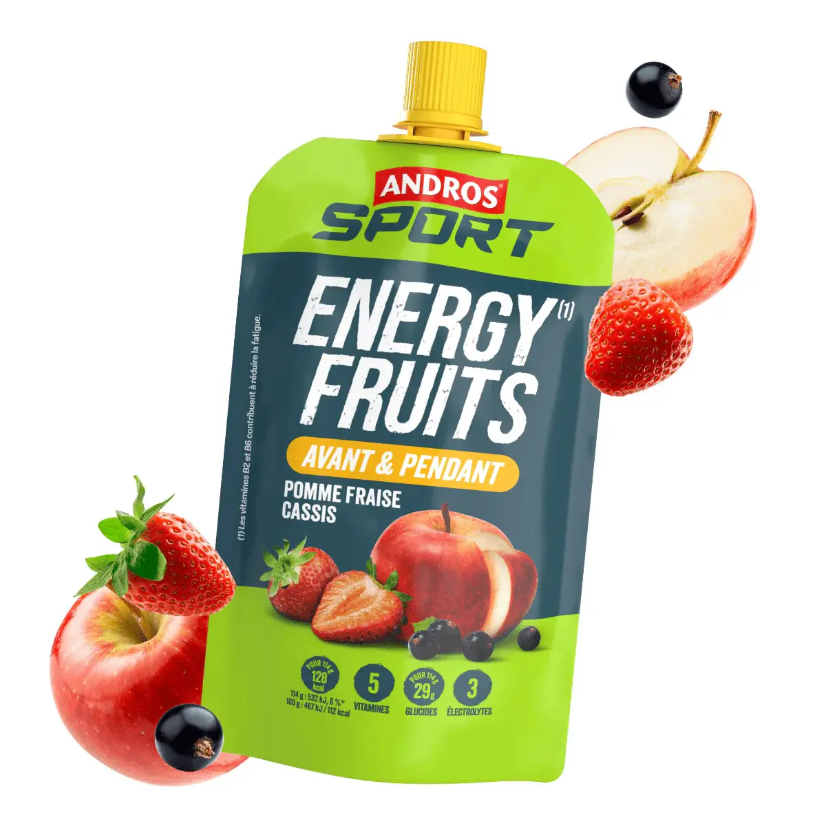 Energiegetränk Andros Sport Energy Fruits Pomme Fraise Cassis