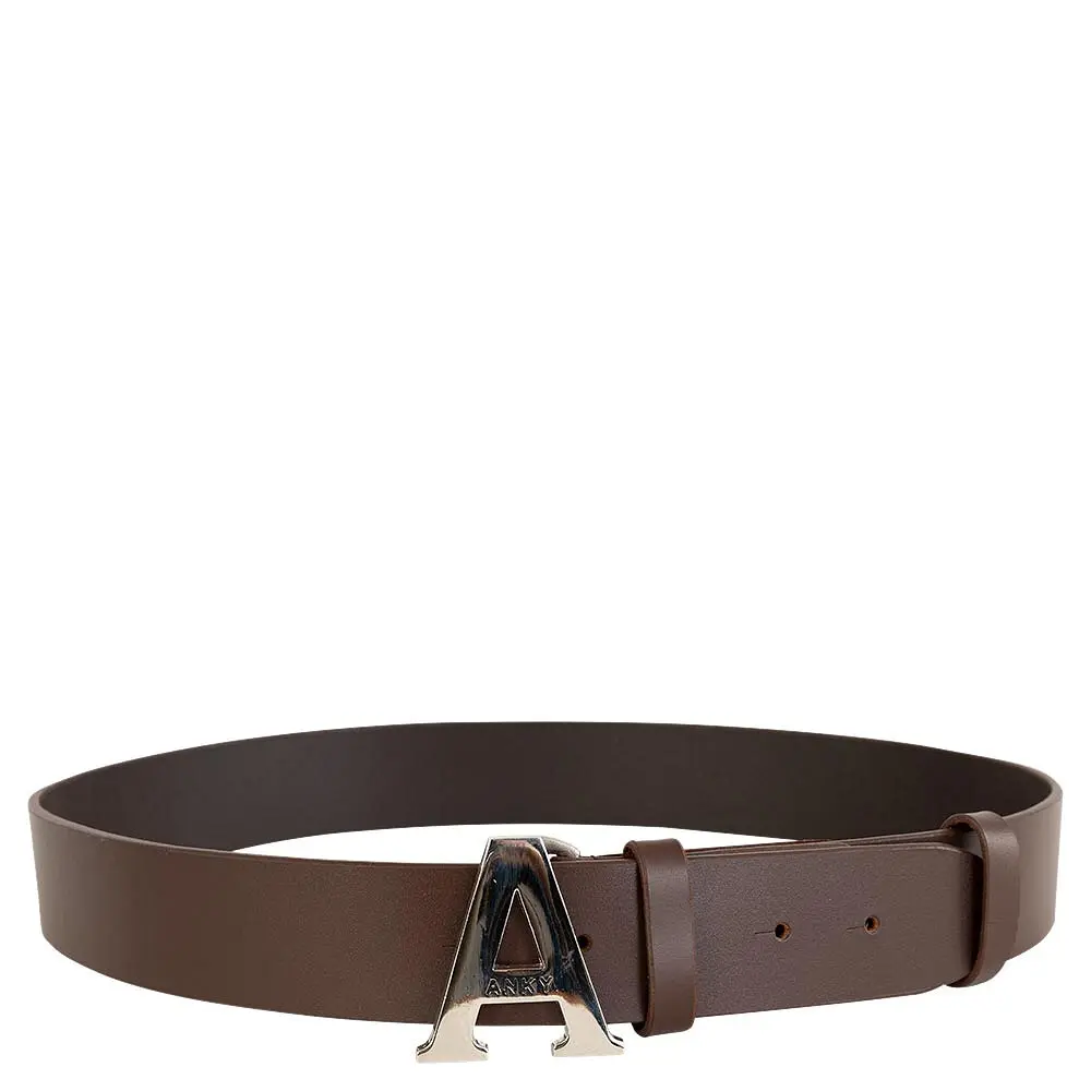 Anky Marron Leather Belt Woman