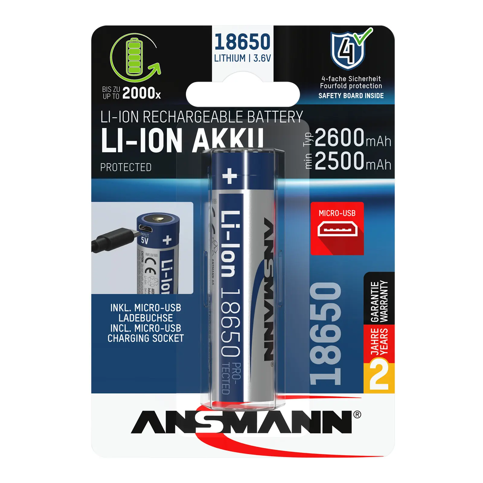 Image of Akku Ansmann Li-Ion 18650