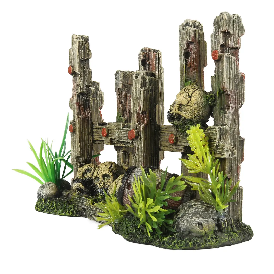 Aqua Della Vert Fence Aquarium Decoration With Skulls