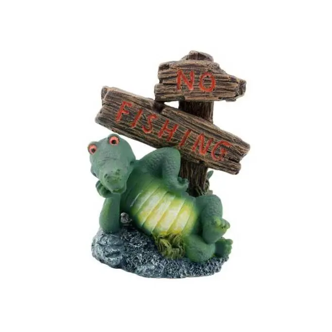 Meilleurs prix pour Décoration pour aquarium Aquavie Fun Aligator Panneau