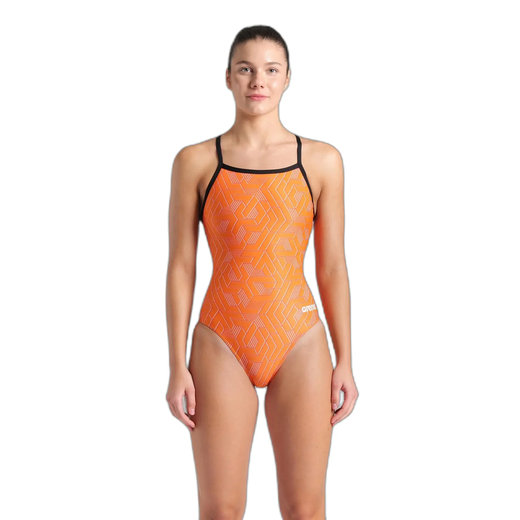 Arena Women's Orange 1-Piece Swimsuit Escape Lightdrop