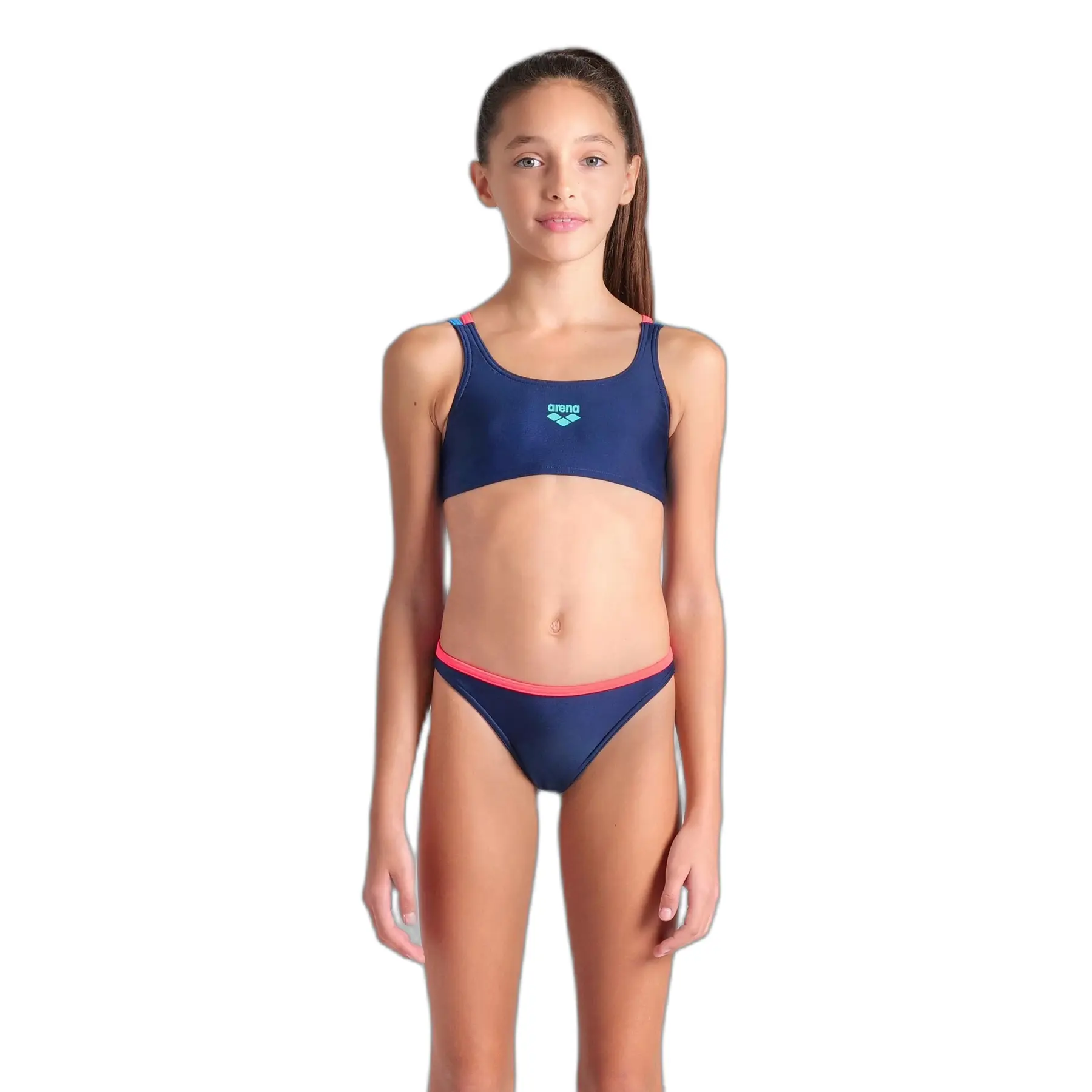 Arena Girls Bleu 2-Piece Swimsuit For Solid