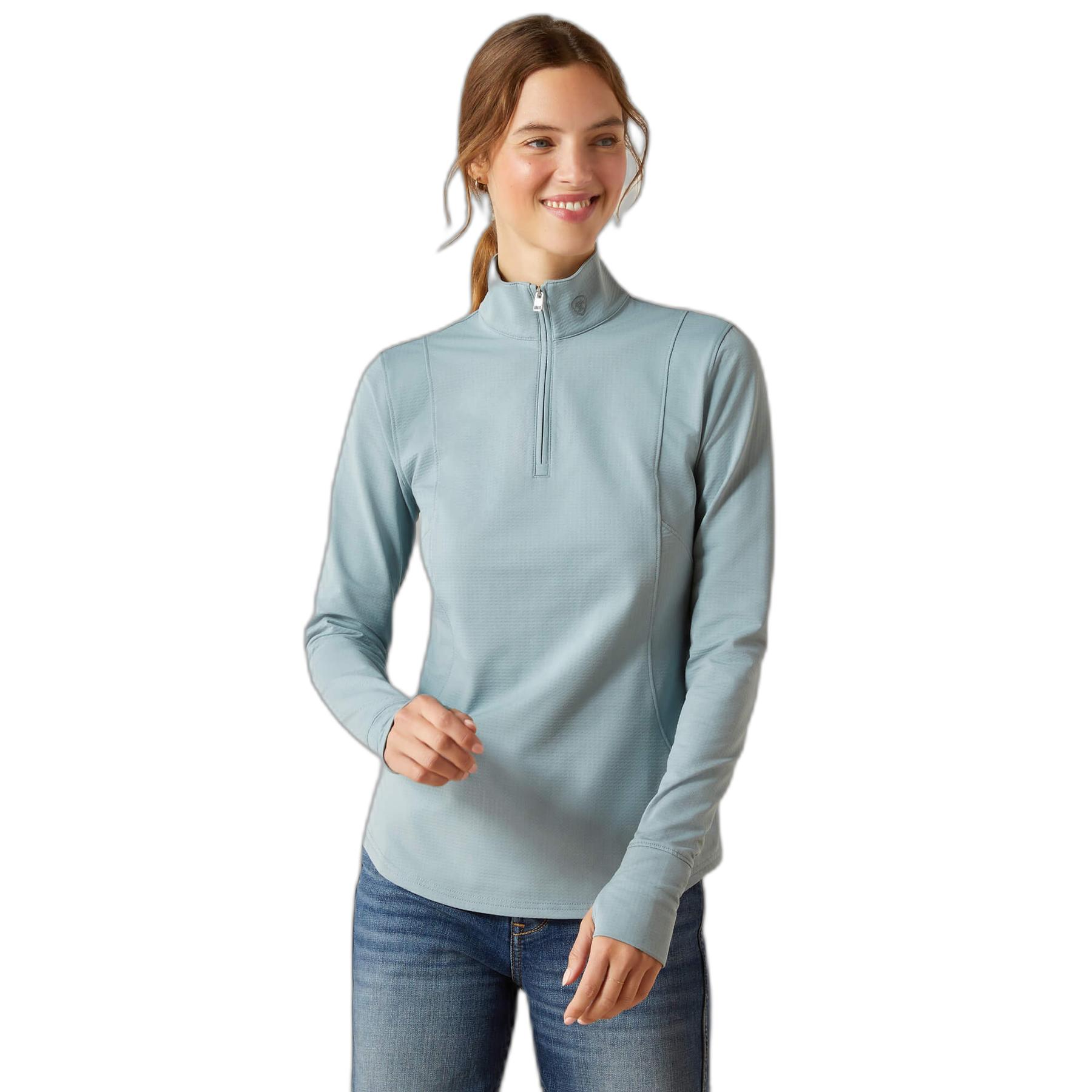 Comparer les prix de Maillot équitation 1/4 zip femme Ariat Gridwork 2.0