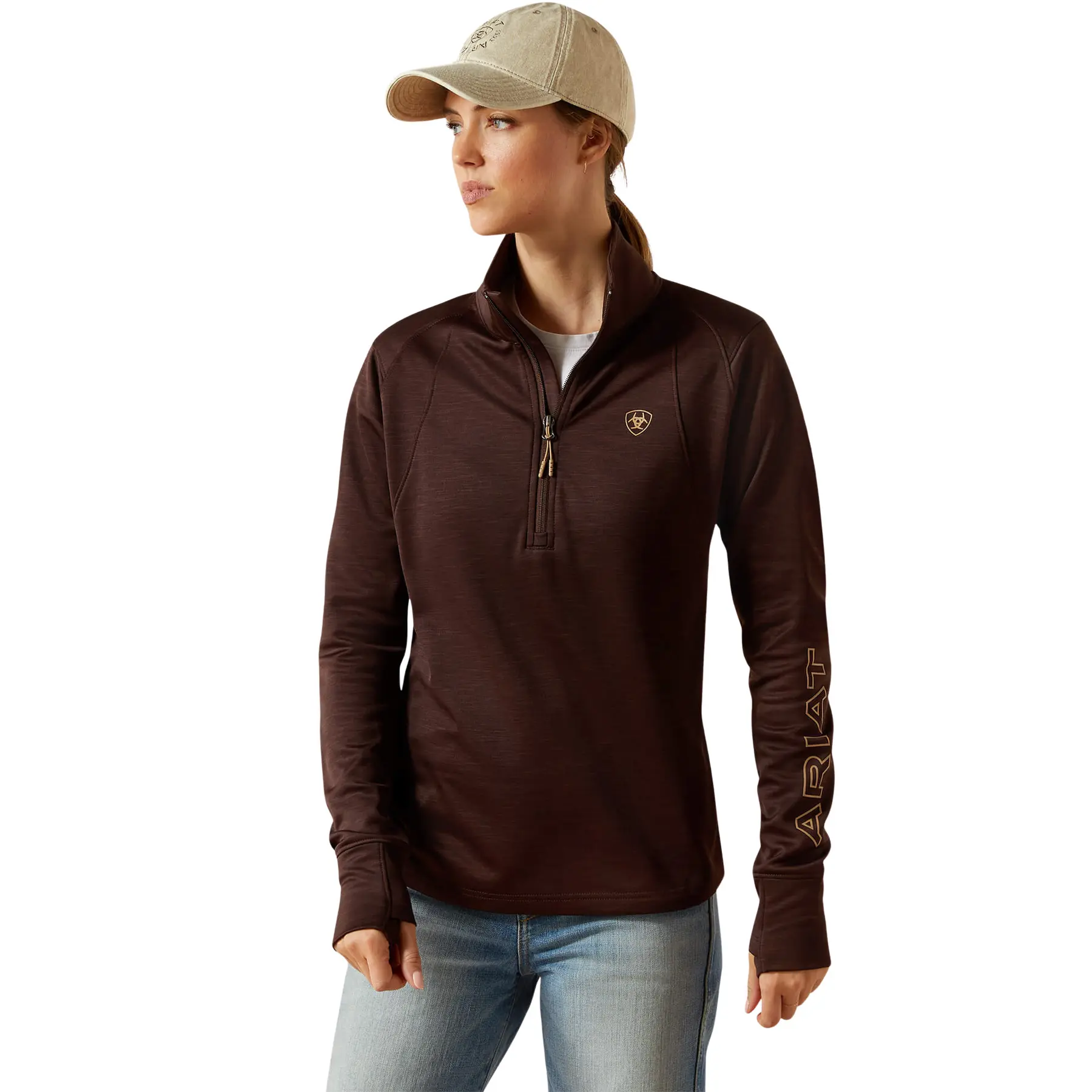 Damen Polarfleece 1/2 Zip Ariat Team EQ