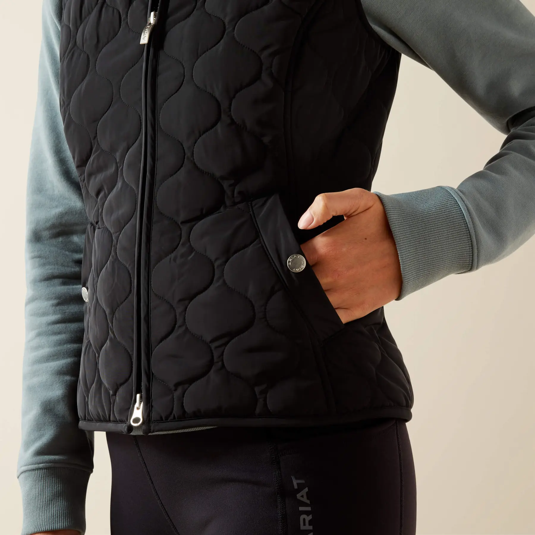 Gilet équestre Isotherme Femme Ariat Tek Ashley – XXL – Noir Matelassé