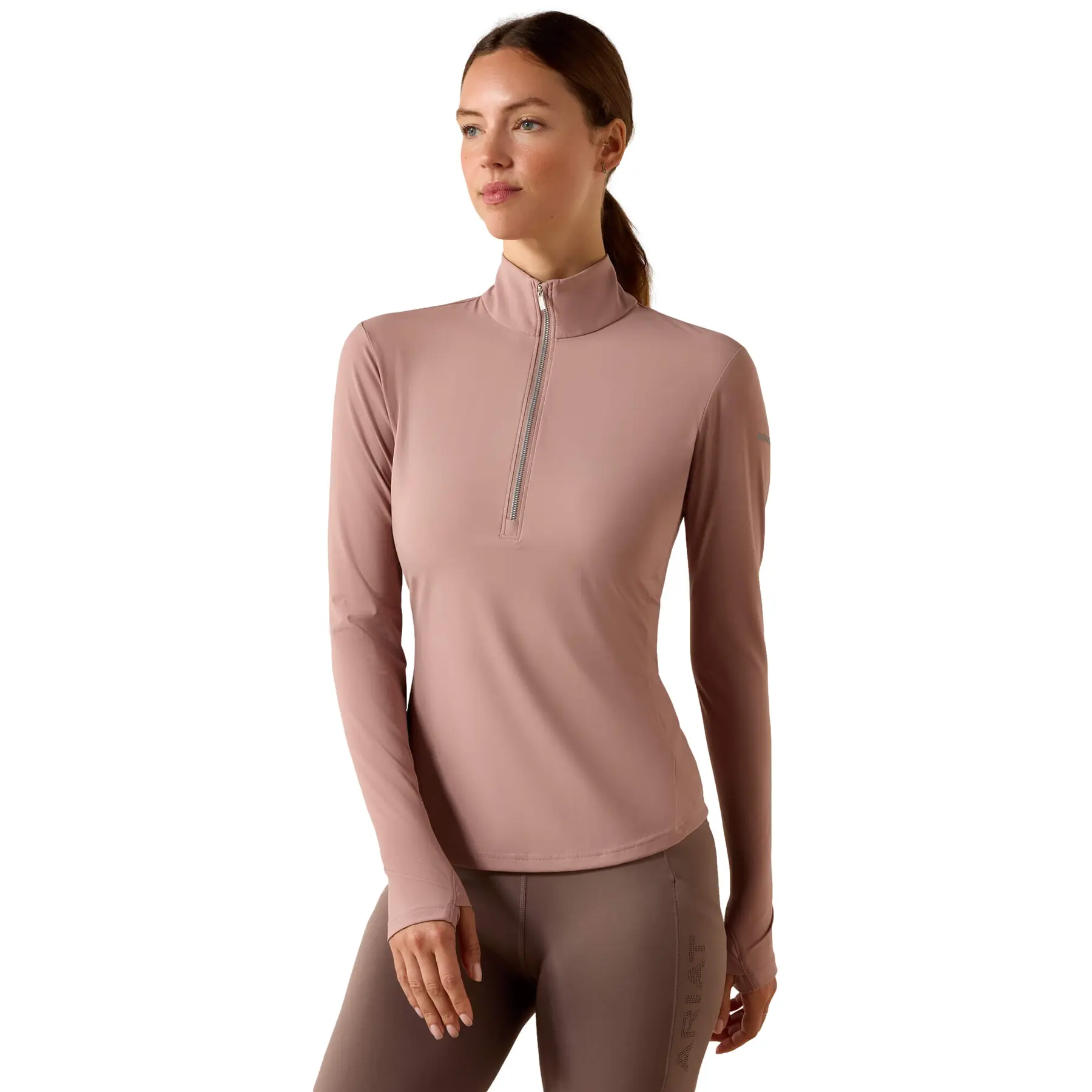 Comparer les prix de Maillot équitation 1/2 zip femme Ariat SolVeil