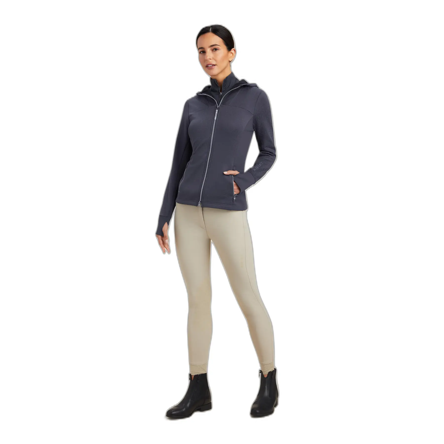 Meilleurs prix pour Sweatshirt équitation à capuche full zip femme Ariat Lumina