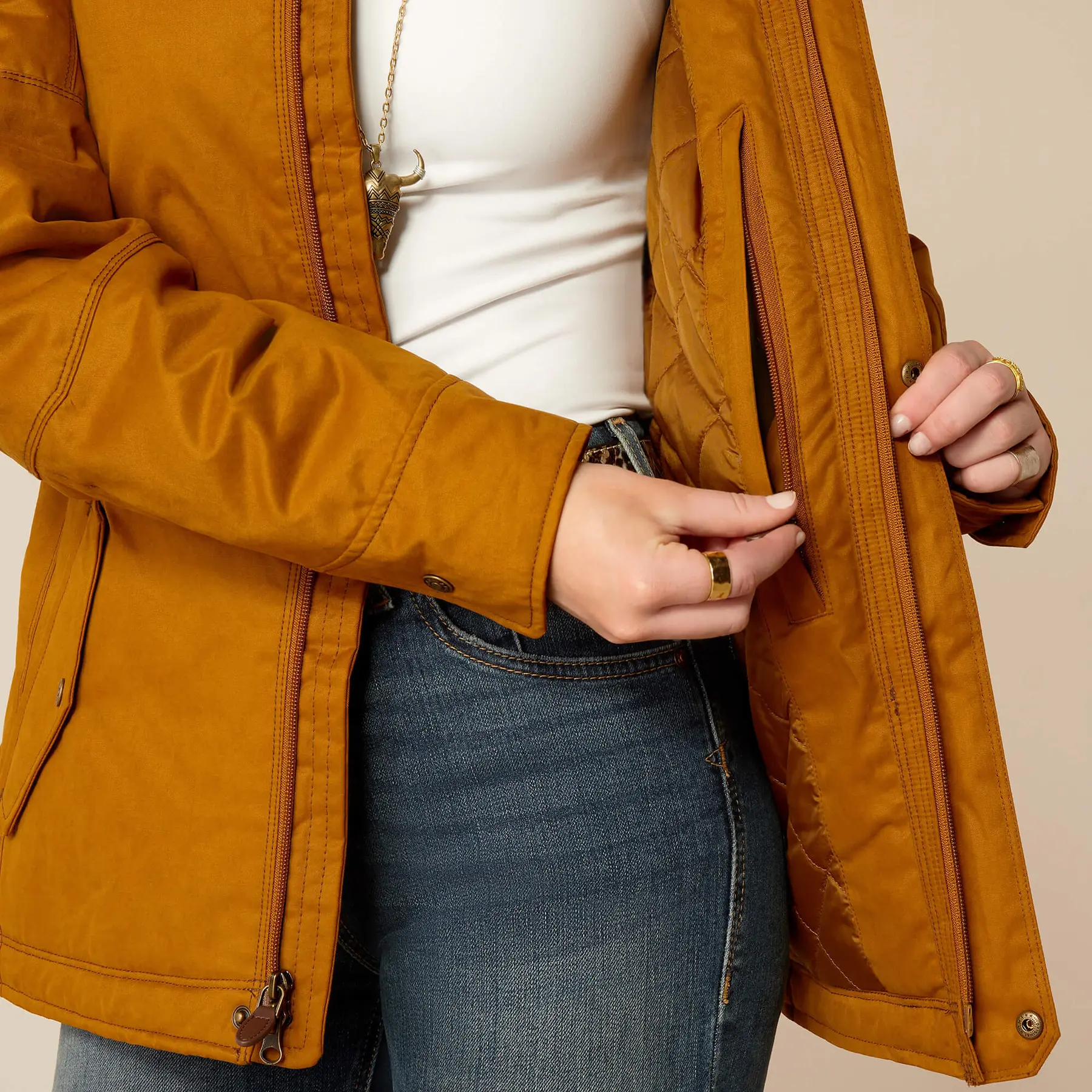 ARIAT Veste matelassée pour femme, Brun bronze., Large