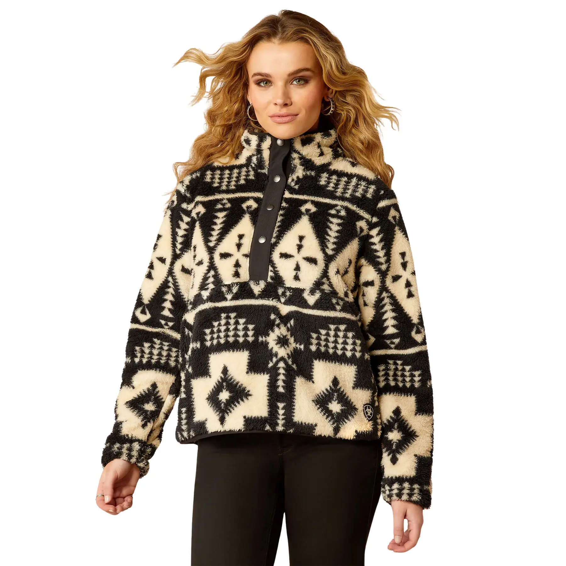 Image of Damen Fleecejacke mit Druckknöpfen Ariat Berber