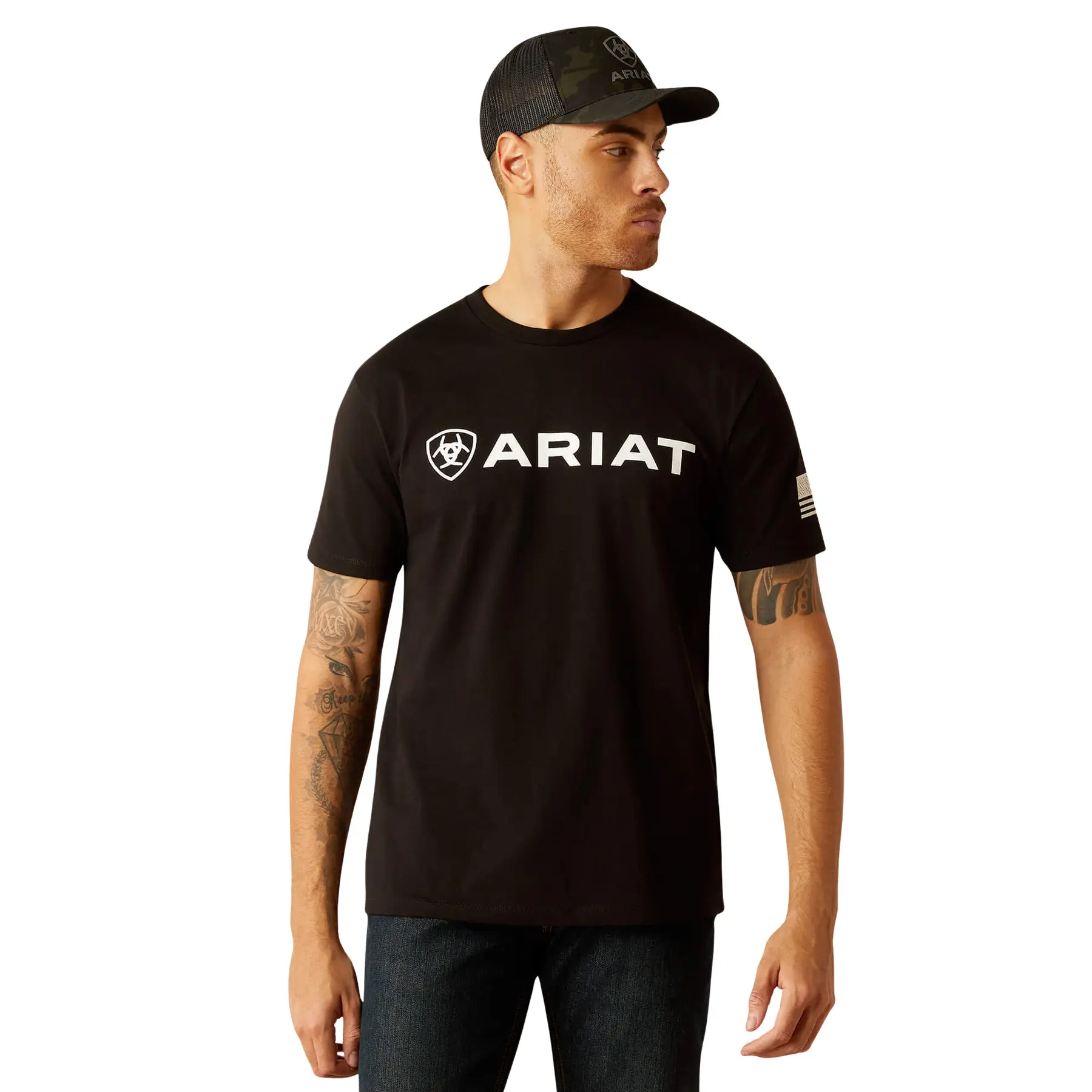 Comparer les prix de T-shirt avec drapeau Ariat Shield