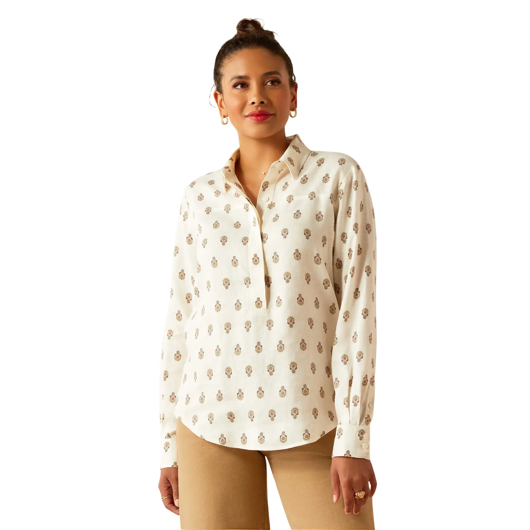 Image of Langarm-Bluse Damen Ariat Pocklington