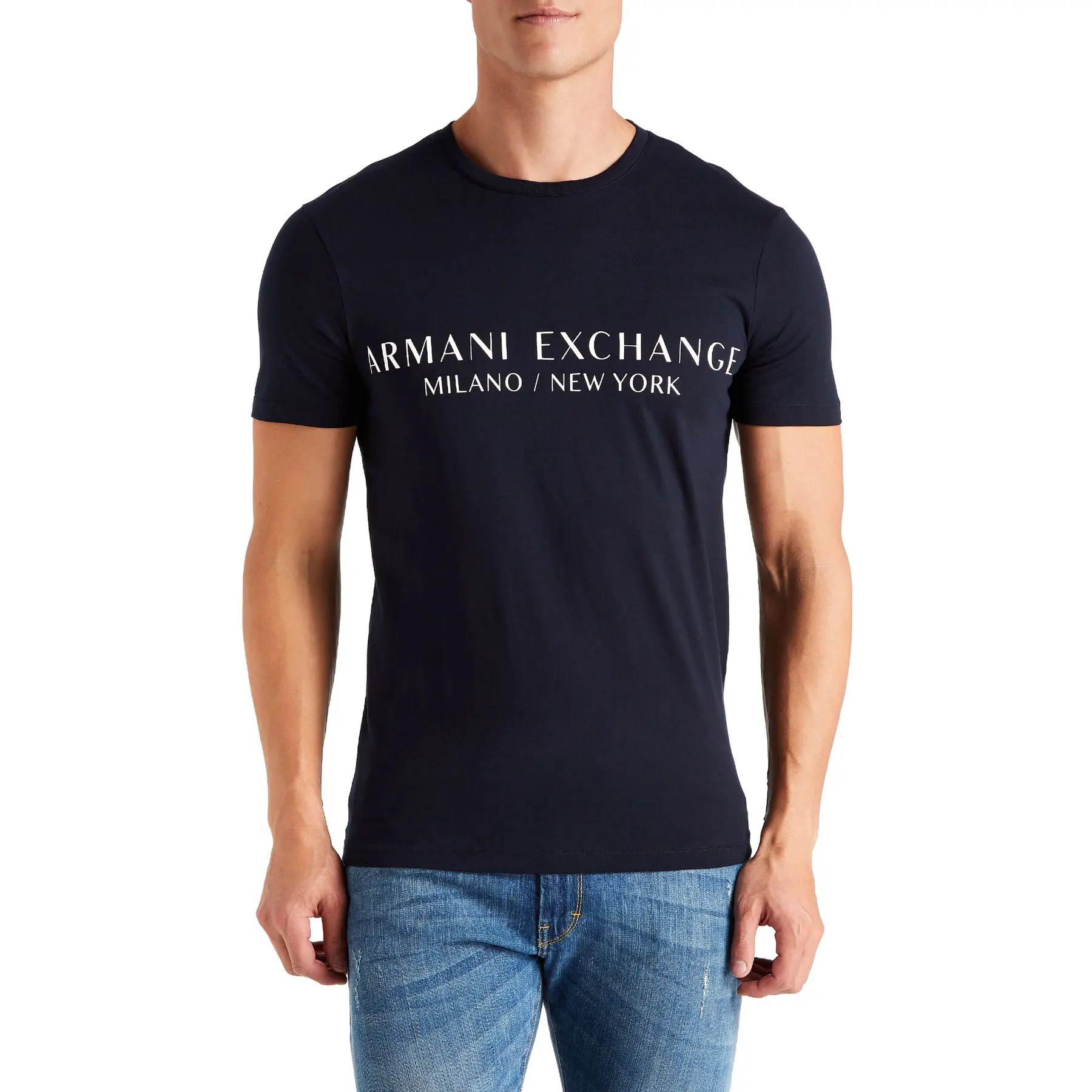 8058644539440 - T-Shirt mit Label-Print Modell milano nyc 8058644539440 - T-Shirt mit Label-Print Modell milano nyc