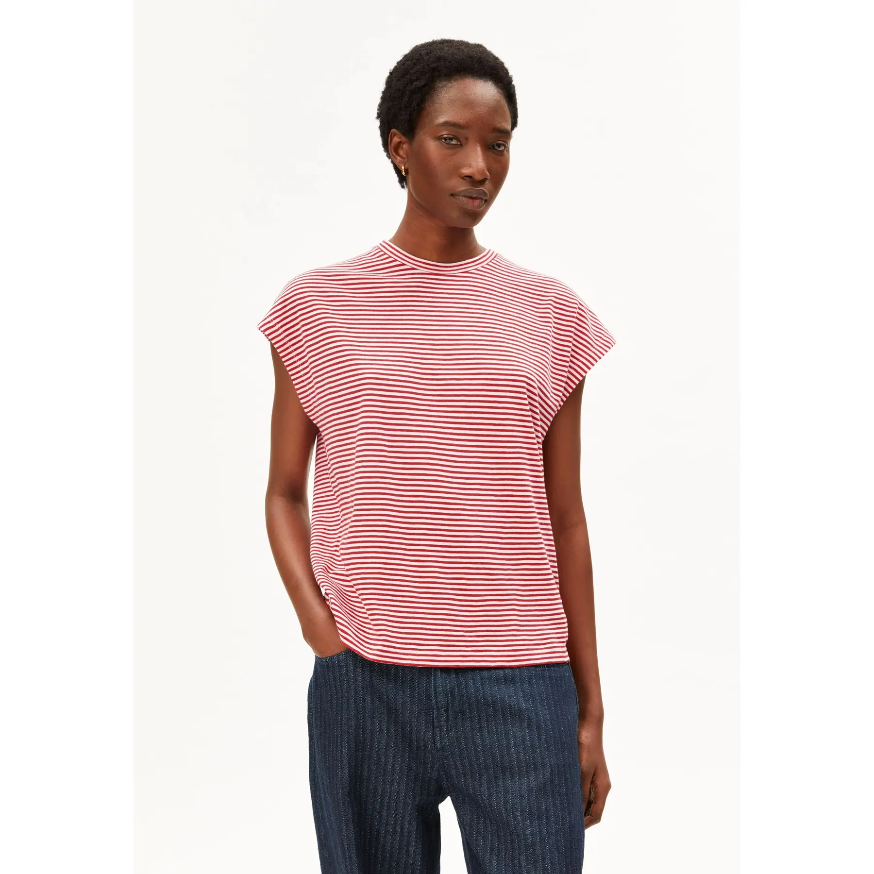 T-shirt da donna Armedangels Slub Stripe