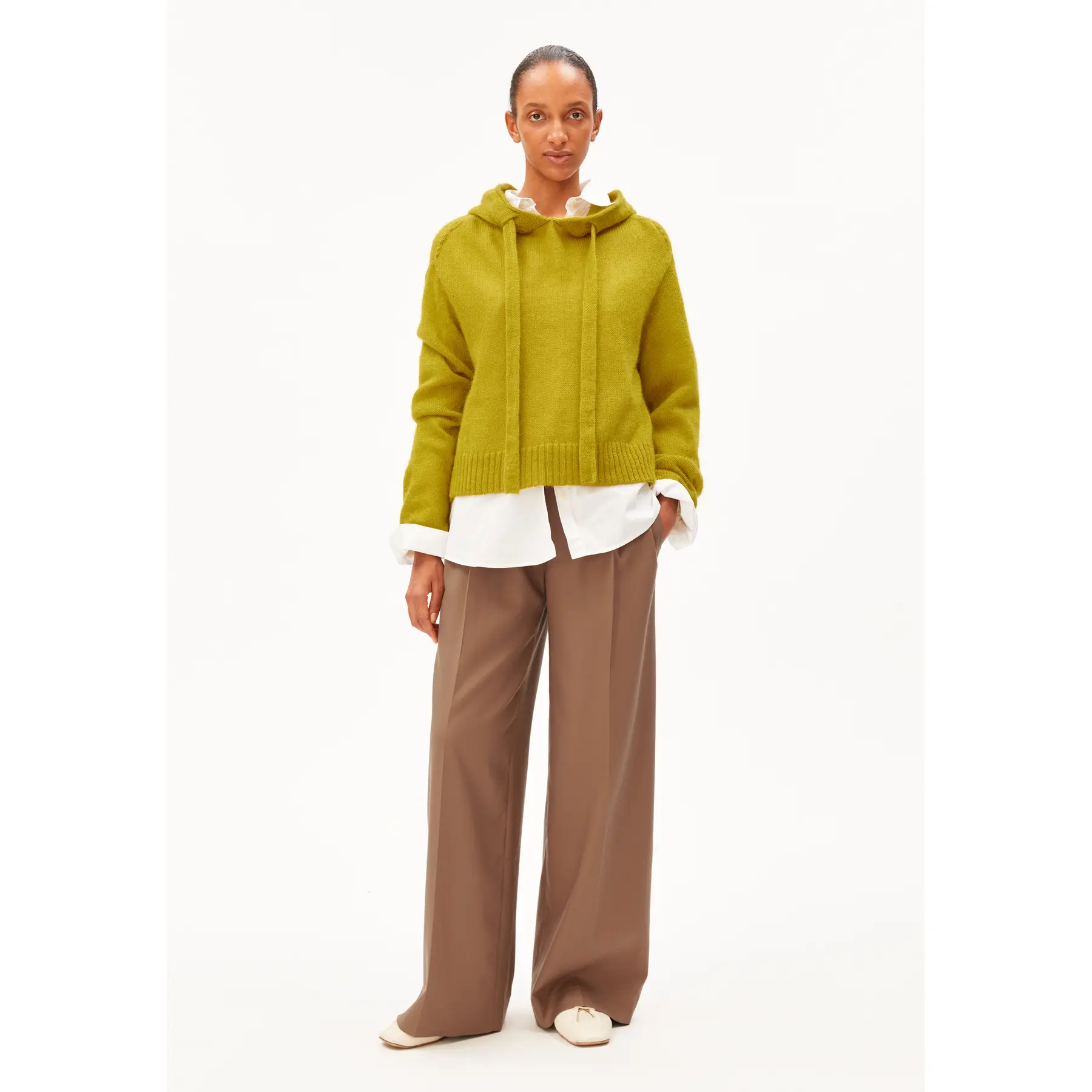 Maglione con cappuccio in mohair lavorato donna Armedangels