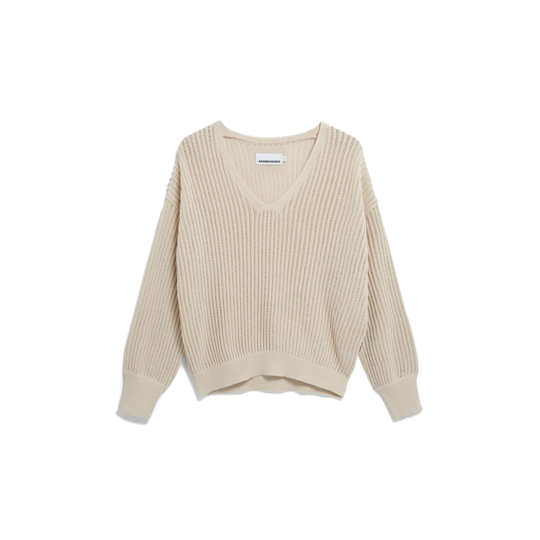 4255808103583 - Damen V-Ausschnitt Pulli Rabeaa Crochet Lino