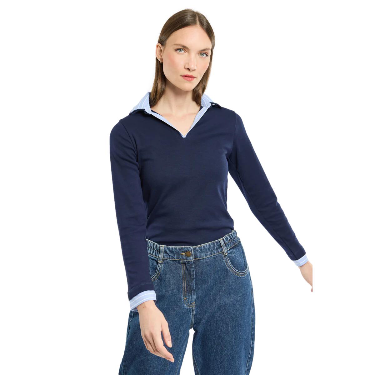 3667126430769 - Polo-Shirt langarm Damen Sandrine