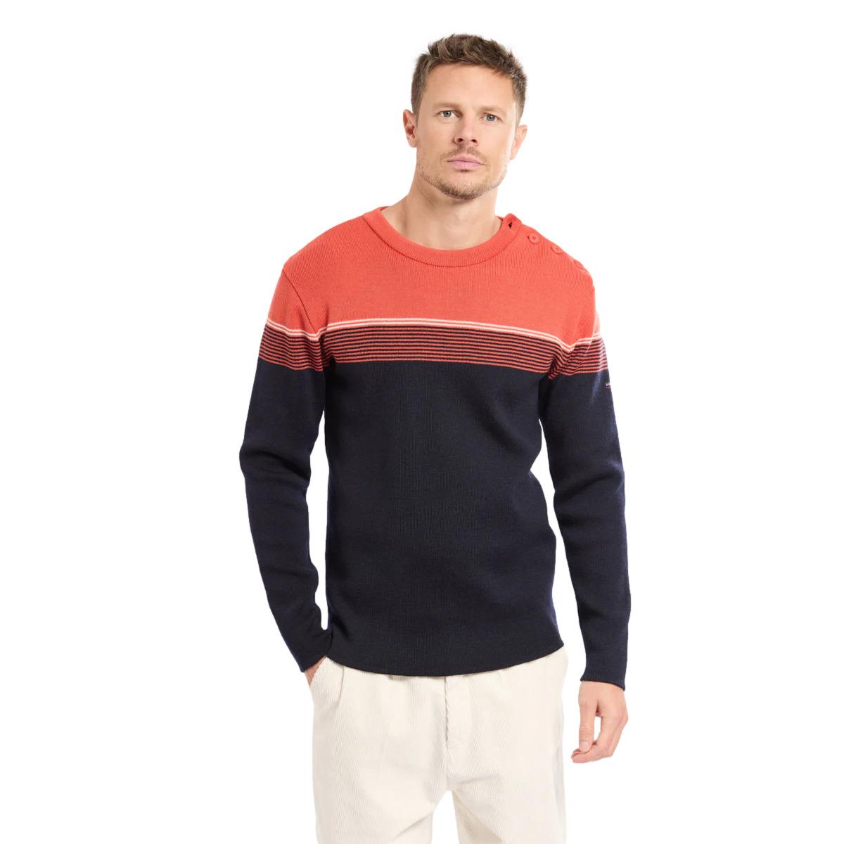 3667126458411 - Gestreifter Rundhals-Pulli Marin