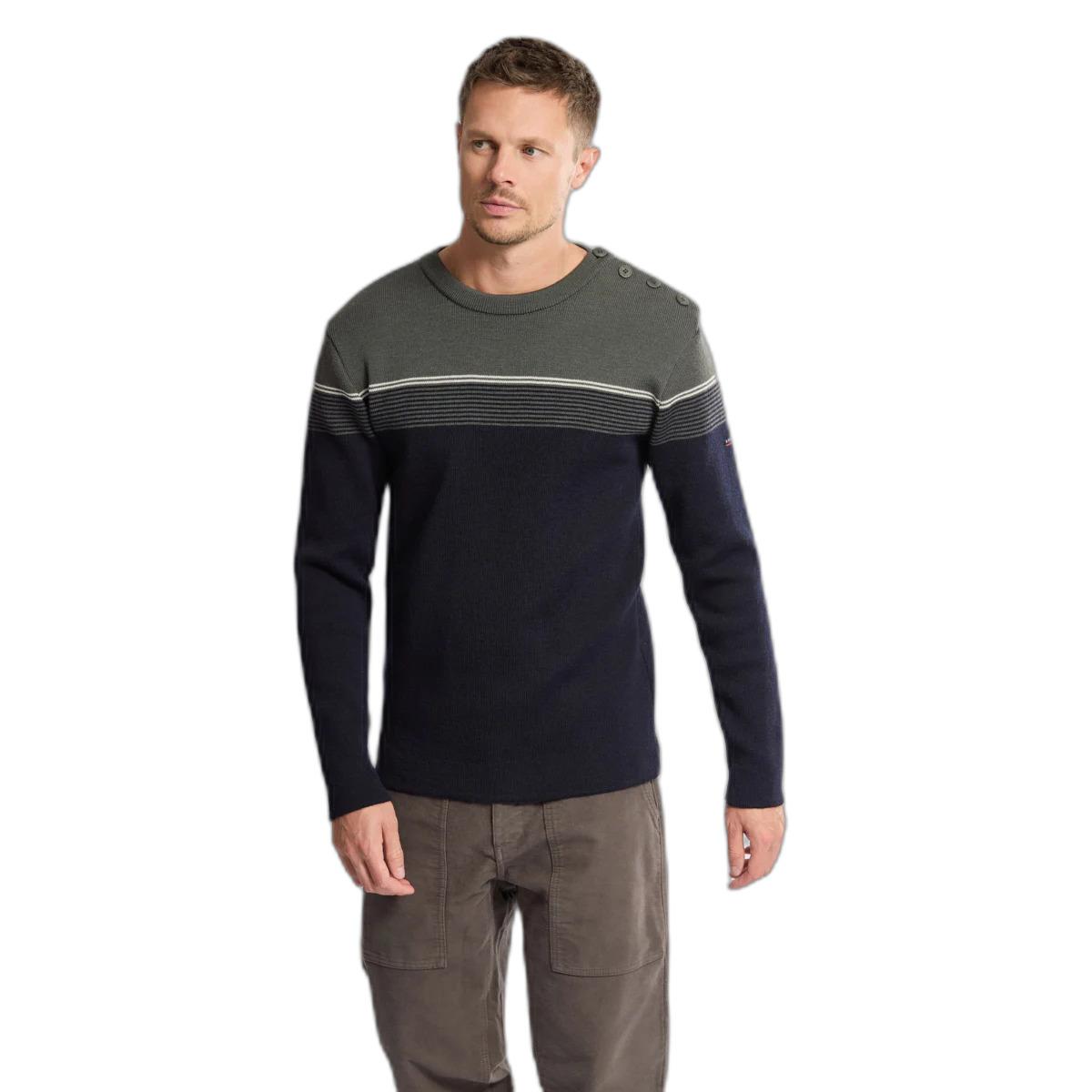 Maglione a righe con collo rotondo  Marin