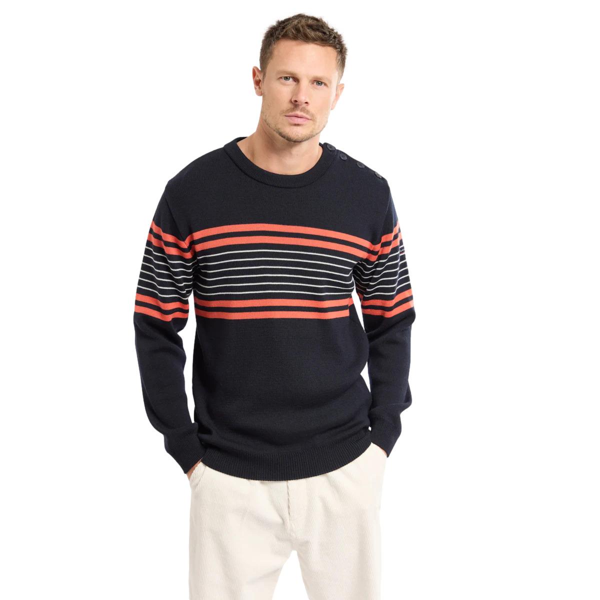3667126444148 - Gestreifter Rundhals-Pulli Marin