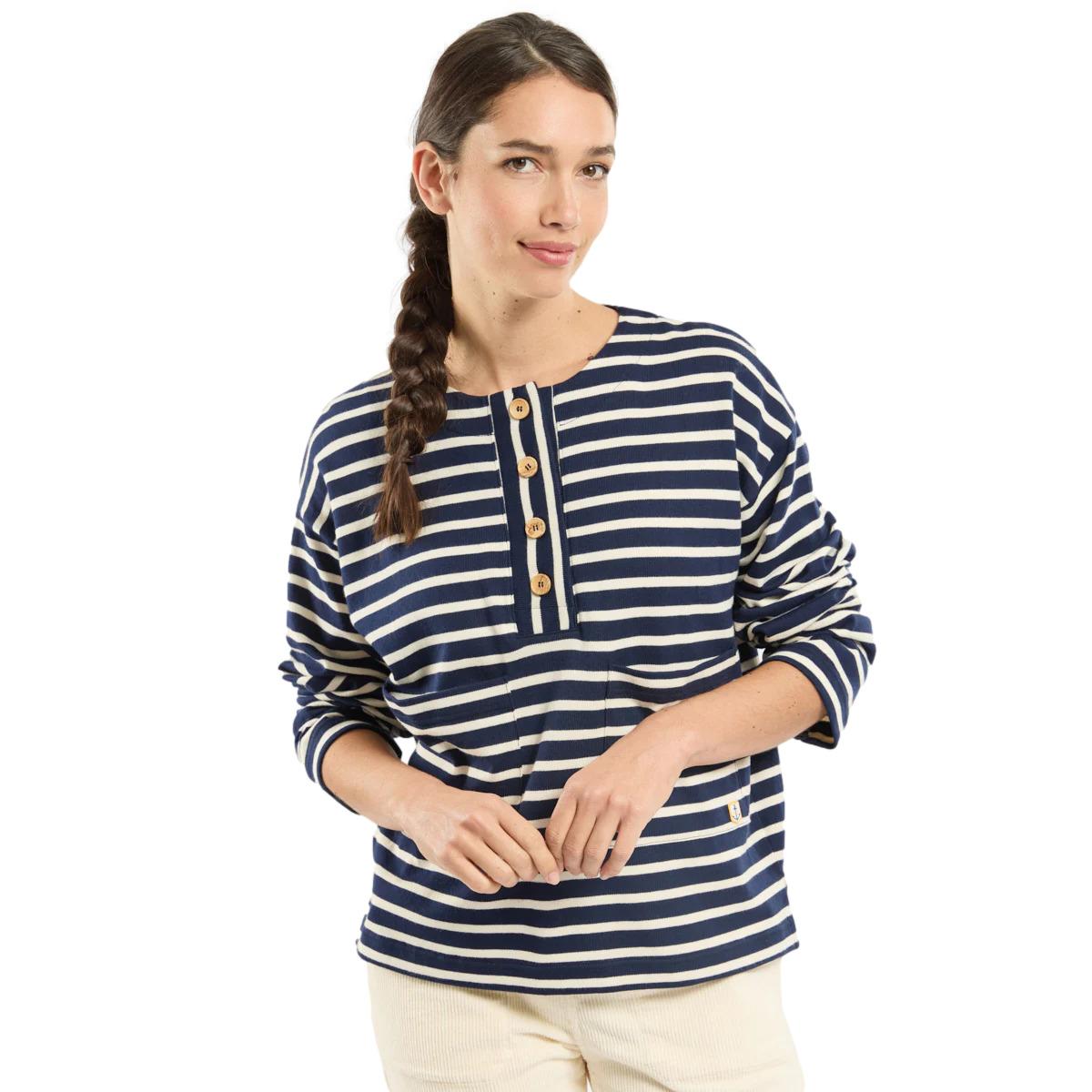 3667126423082 - Langarm-gestreiftes T-Shirt für Damen Heritage Bio Gots