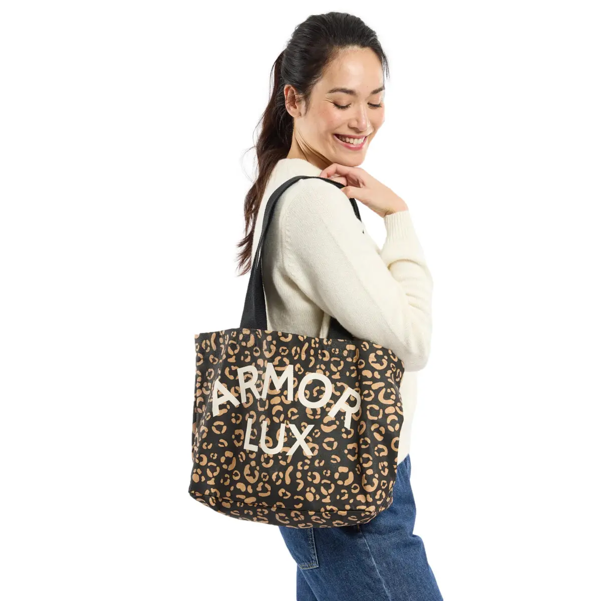 3667126494341 - Leopardmuster Tragetasche für Frauen Armor-Lux