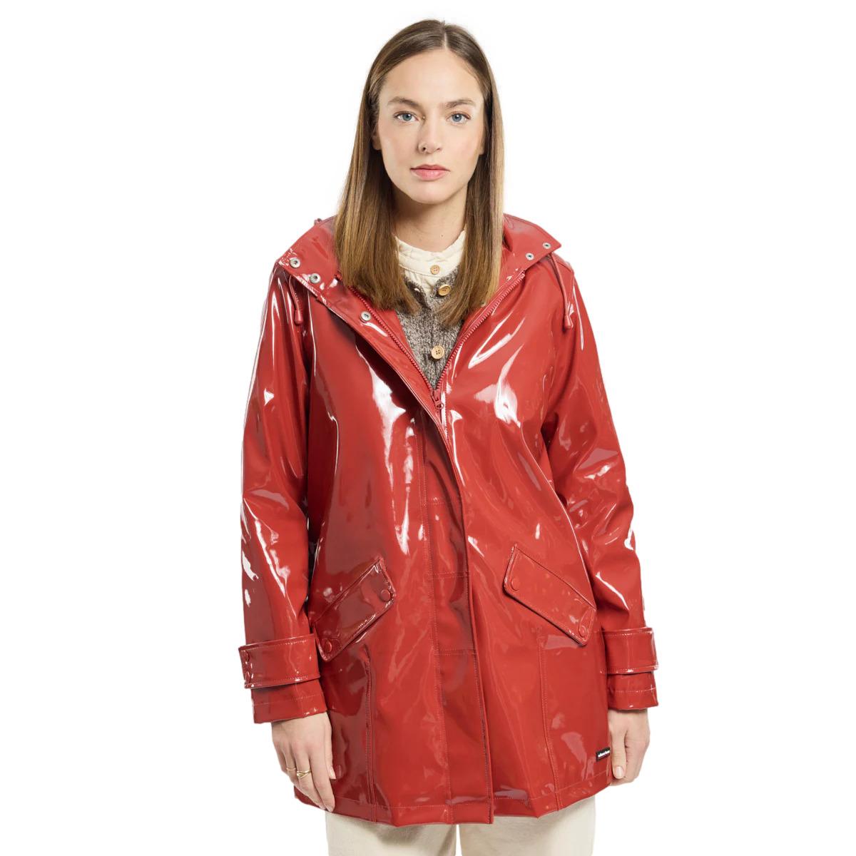 Giacca impermeabile lucida con foderato in pile donna  Mae