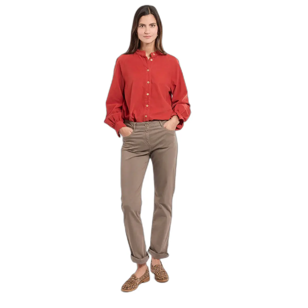 3667126425215 - Damen Baumwoll Straight Pants Taylor
