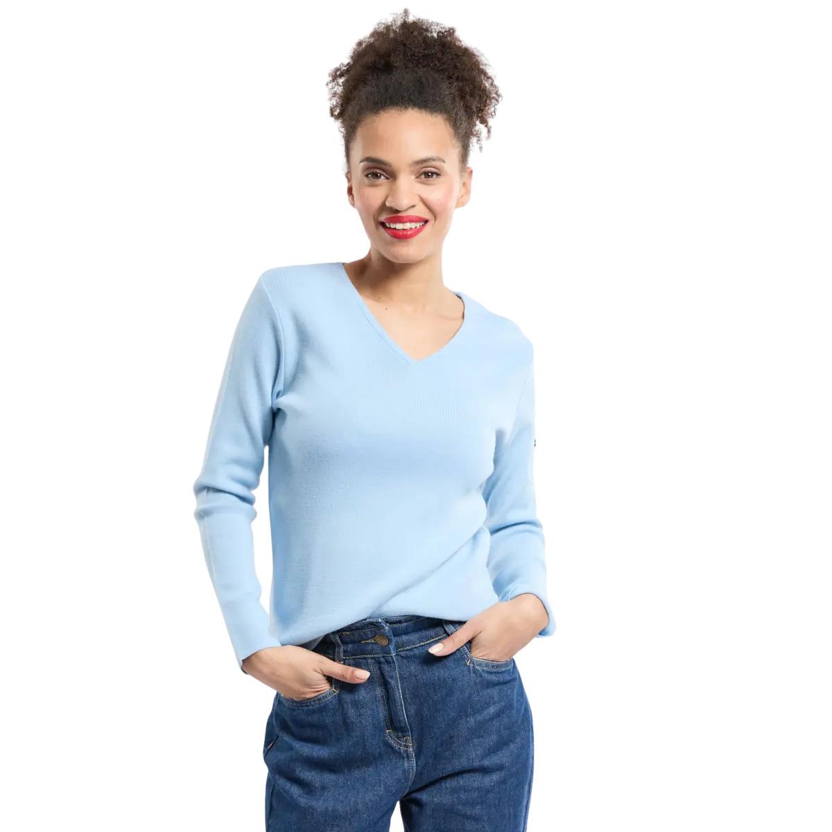 3664820020258 - Damen V-Ausschnitt Pulli Locmine