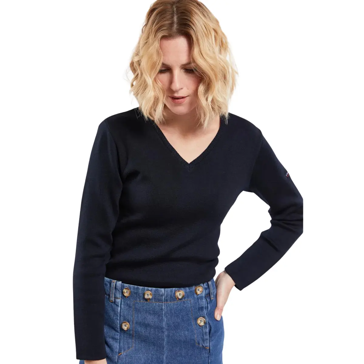 3664820020166 - Damen V-Ausschnitt Pulli Locmine