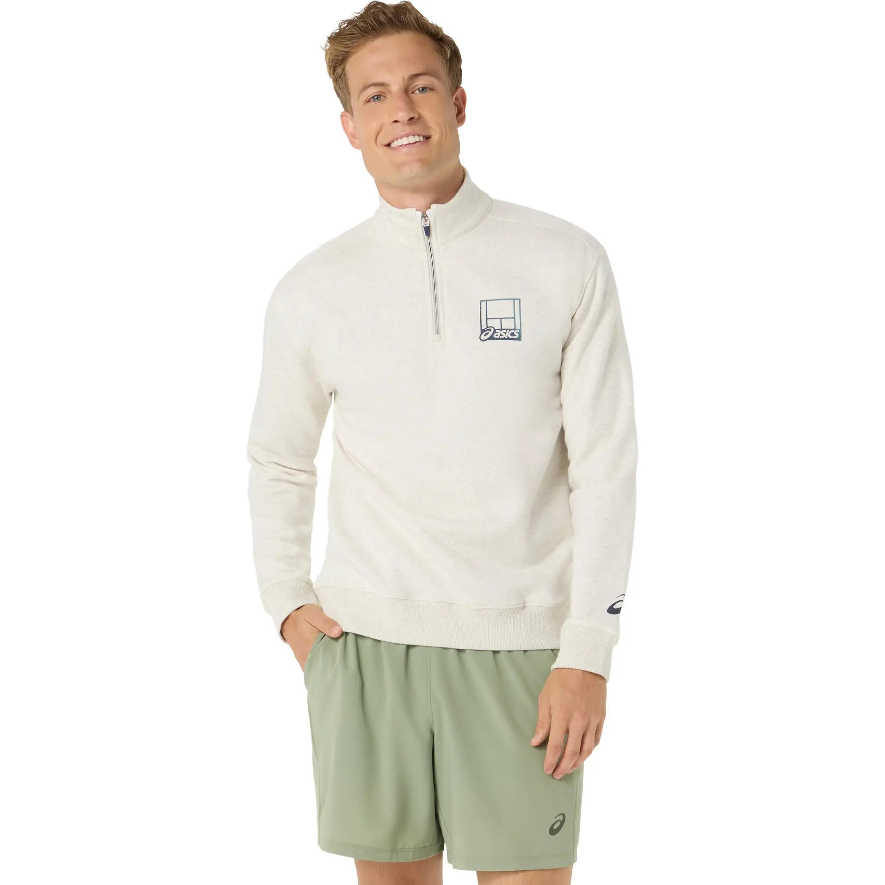 Sweatshirt 1/2 zip Asics Court Core Graphic