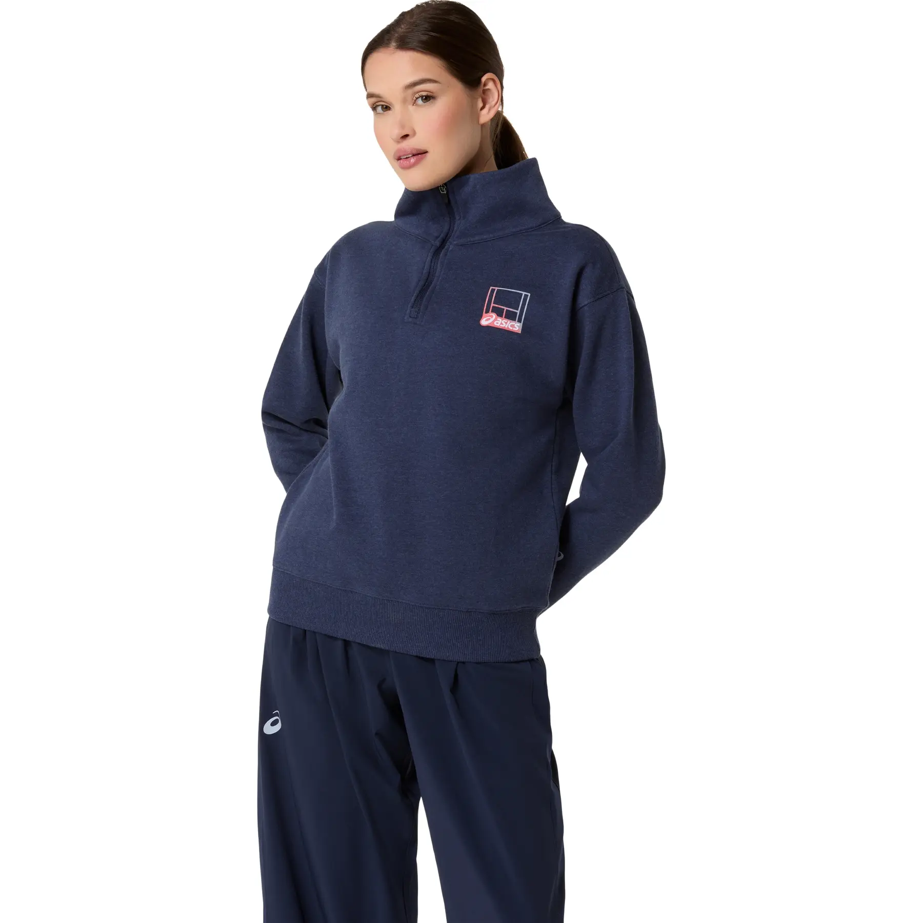 Sweatshirt half zip Damen Asics Core Graphic
