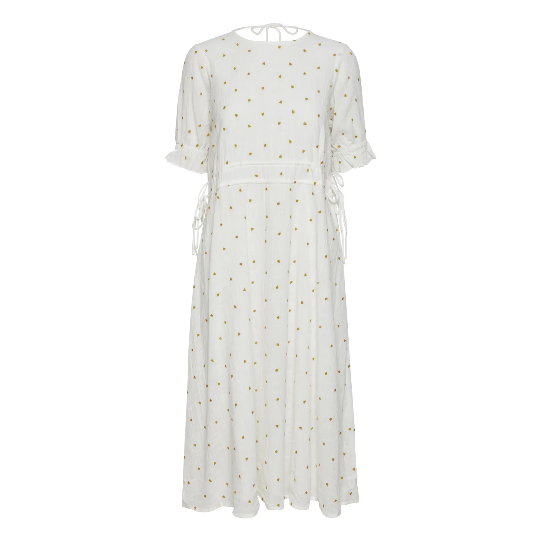 Ichi Atelier RêVe Irlarue Dr Dress 20116115 - Abito Da Donna Con Scollo Rotondo E Scollatura Profonda Sulla Schiena, 100% Cotone, Cloud Dancer (114201), 44-image