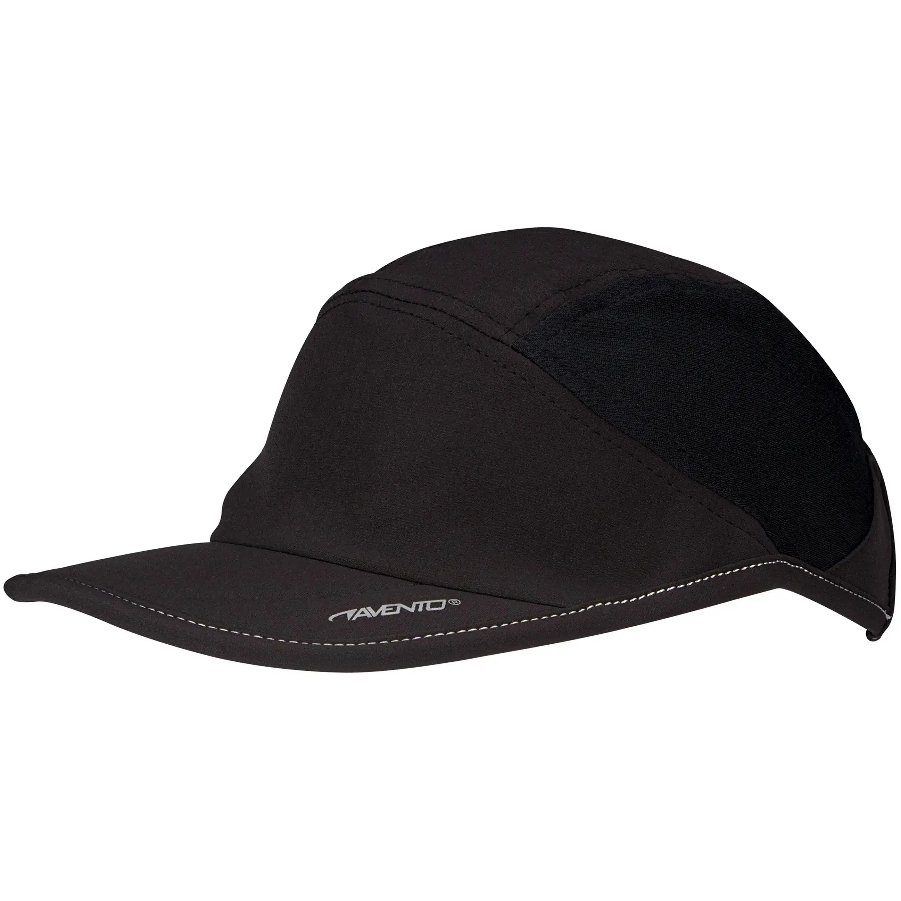 Avento Unisex Noir 5 Panel Running Cap Quick Dry