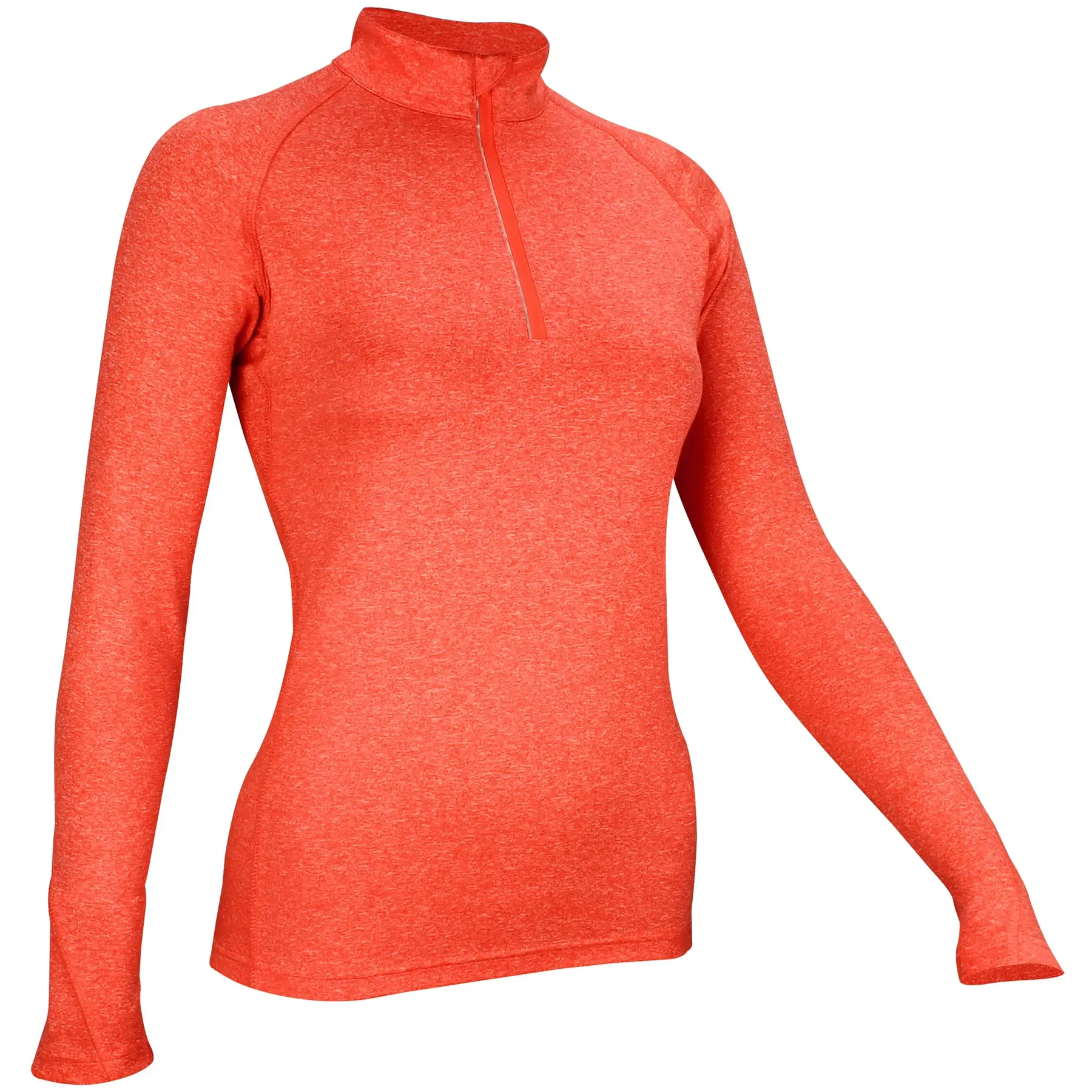 Avento Women's Orange Long Sleeve 1/4 Zip T-Shirt
