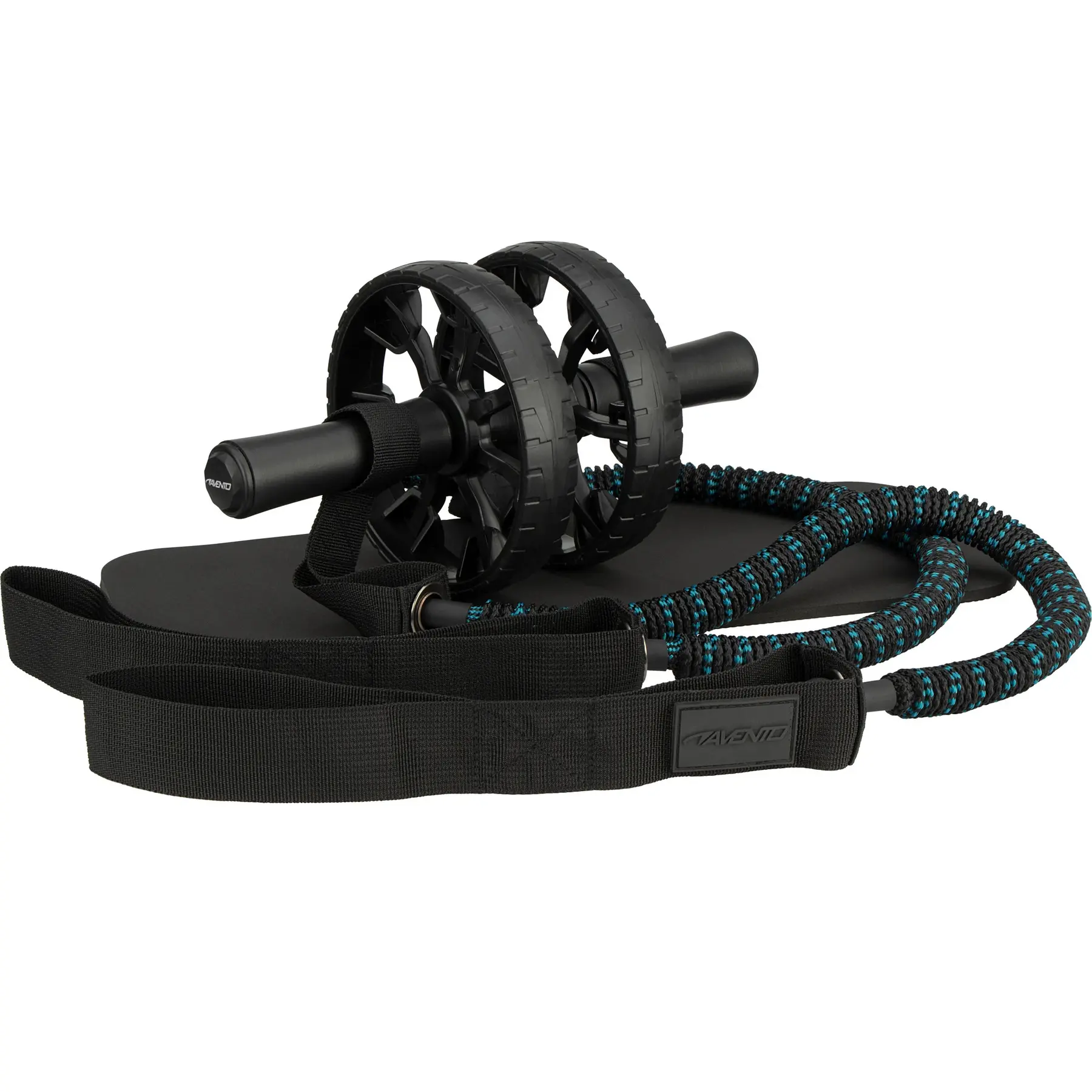 Avento Unisex Noir Electric Ab Wheel + Resistance Bands