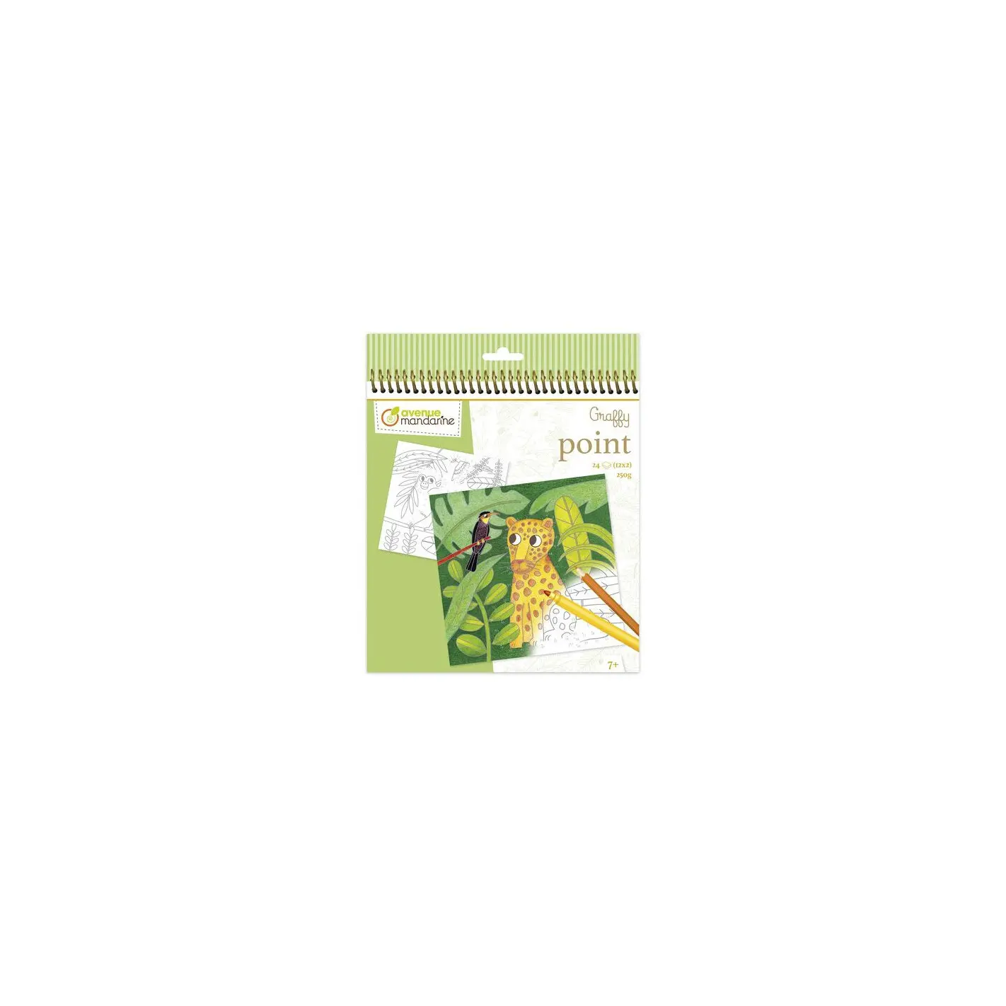 Kinder-Notizblock graffy point - jungle Avenue Mandarine