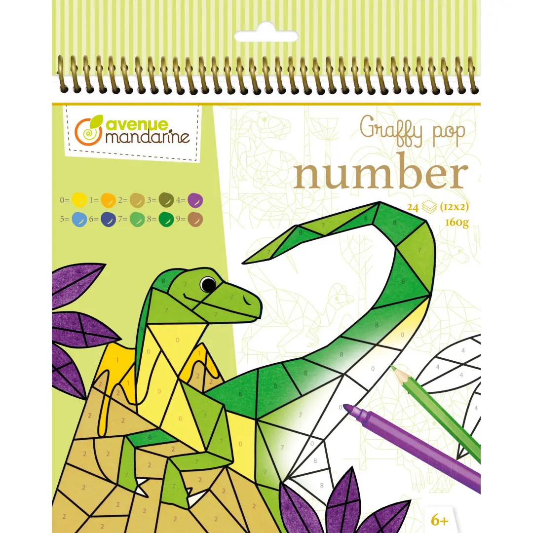 3609510521554 - Kinder-Notizblock graffy pop number - Dinosaurier Avenue Mandarine 3609510521554 - Kinder-Notizblock graffy pop number - Dinosaurier Avenue Mandarine