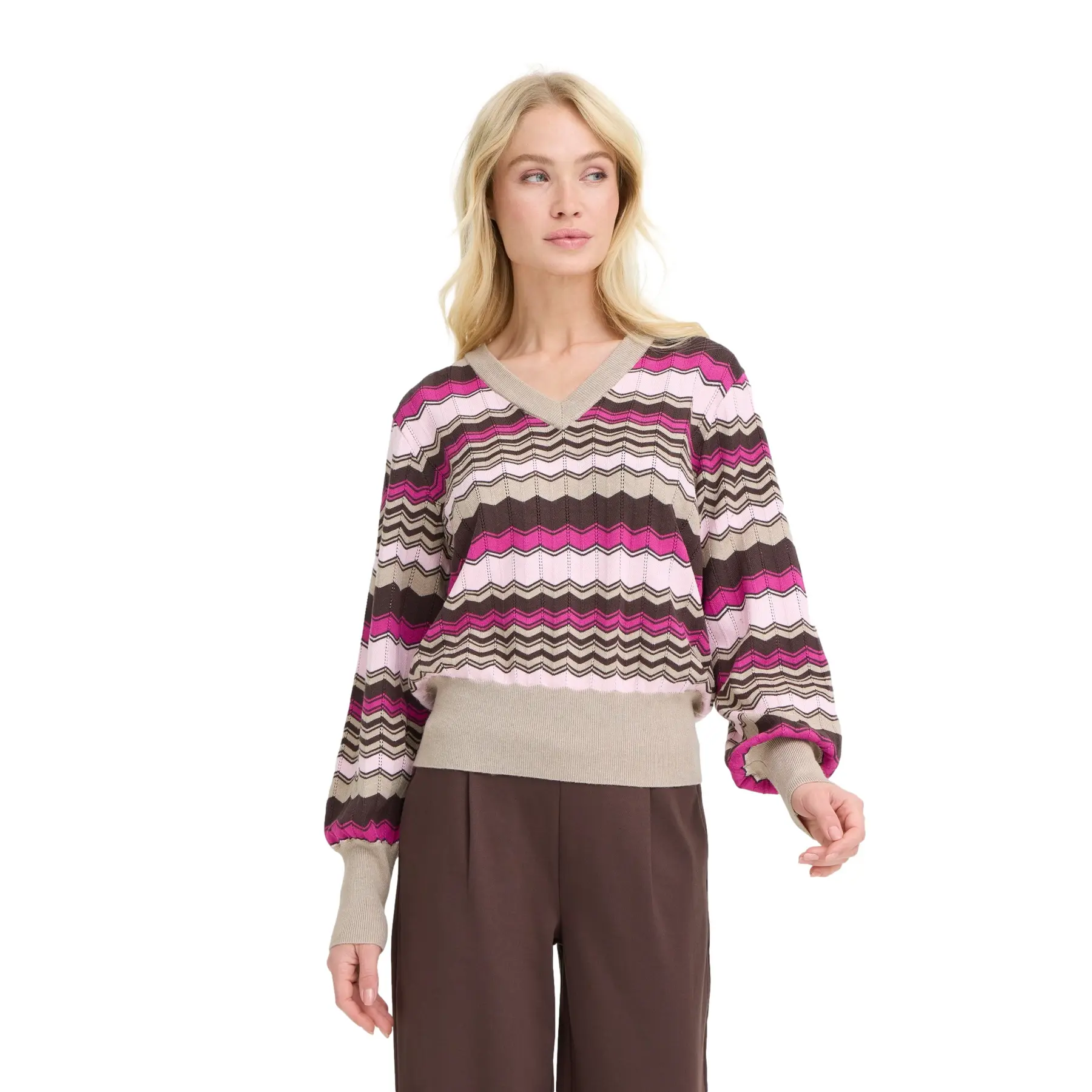 Damen-Strickpullover mit Lochmuster b.young Mmorla
